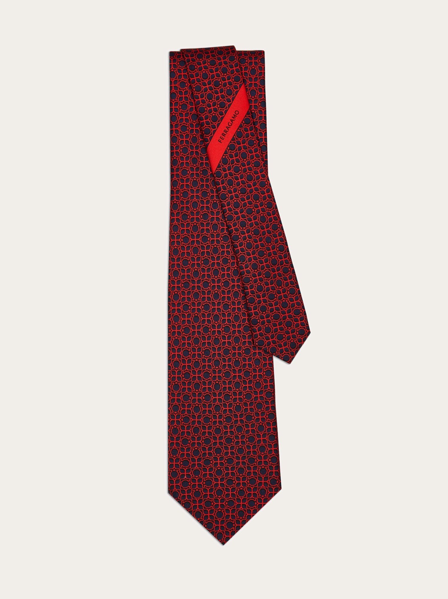 Ferragamo Pattern Tie In Red