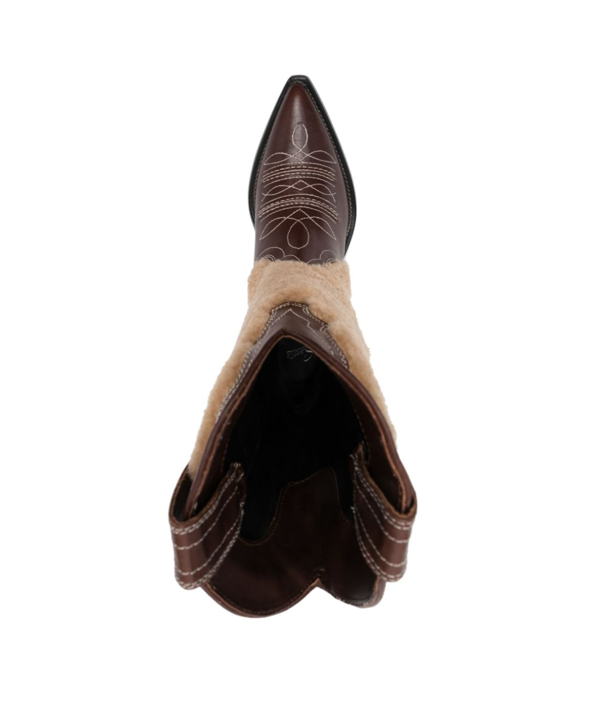 Sonora Embroidered Leather Texan Boots In Brown