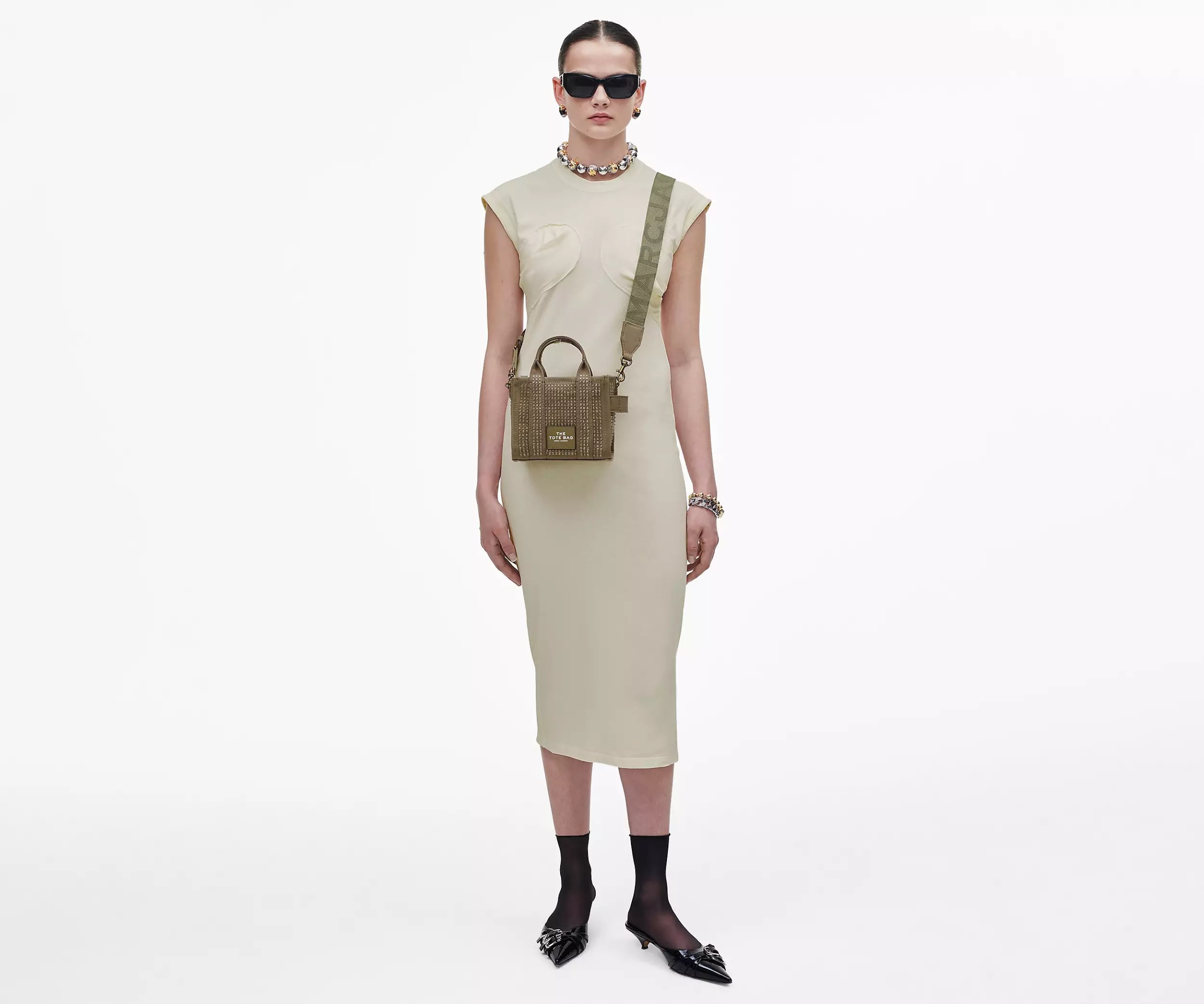 Marc Jacobs Embellished Mini Tote Bag In Brown
