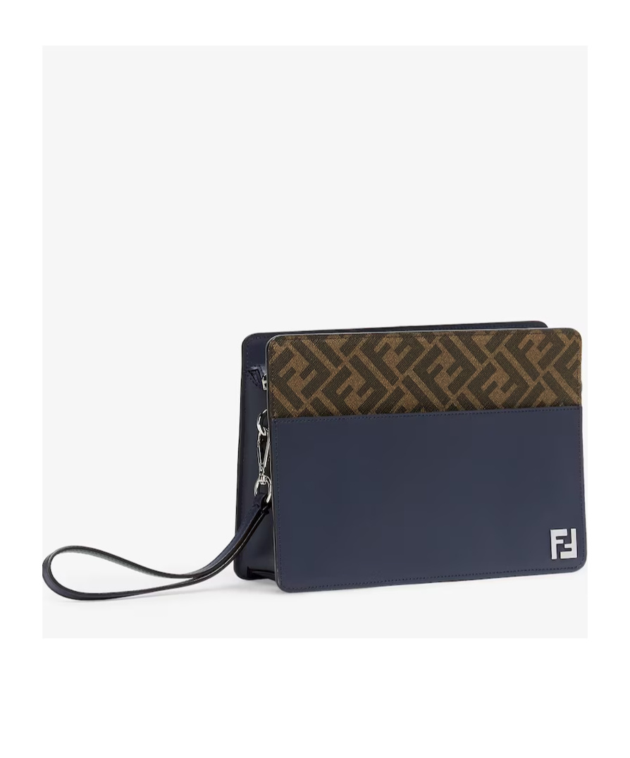 Fendi Zucca-monogram Pattern Clutch In Black