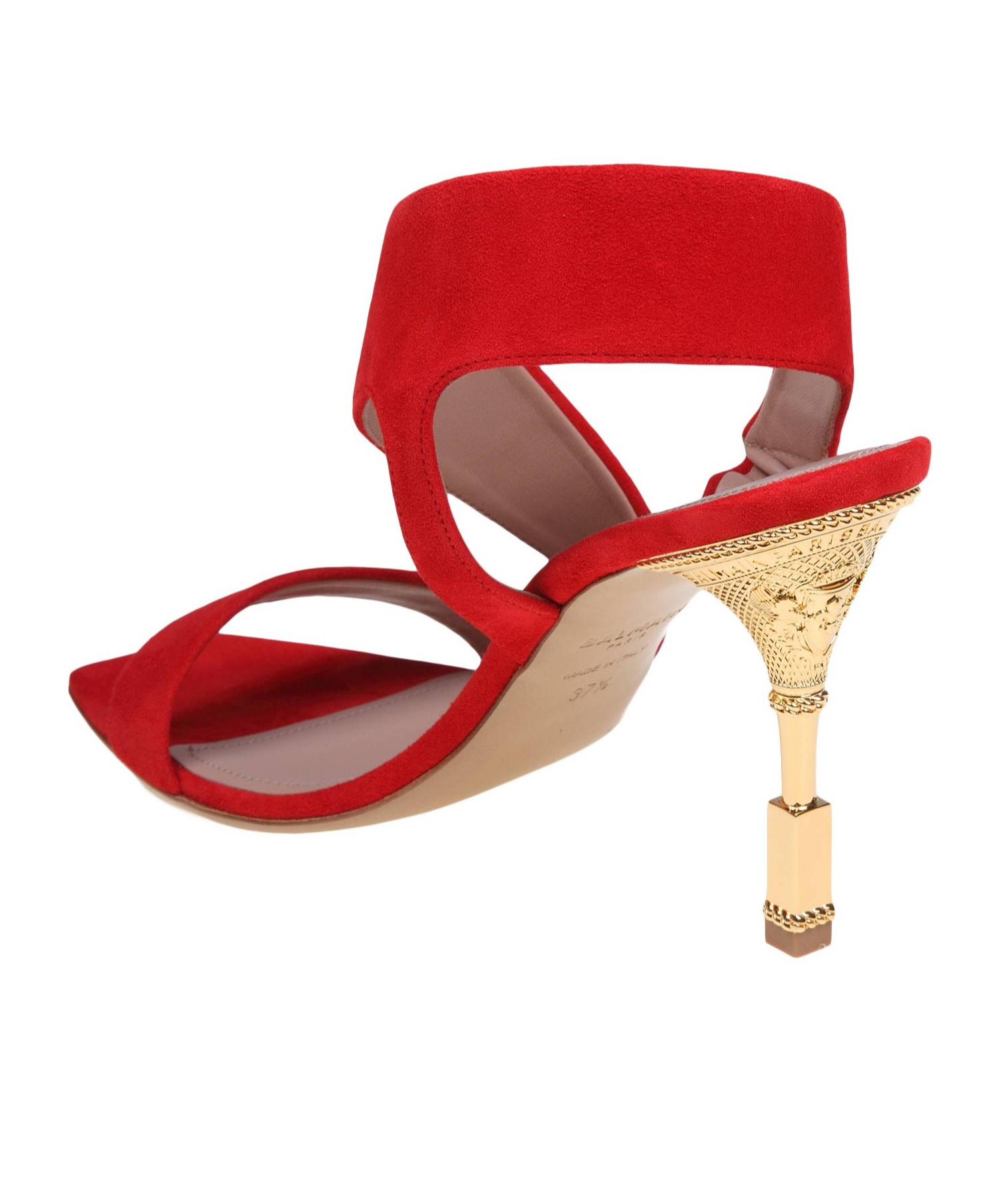 Balmain Moneta Sandals In Red