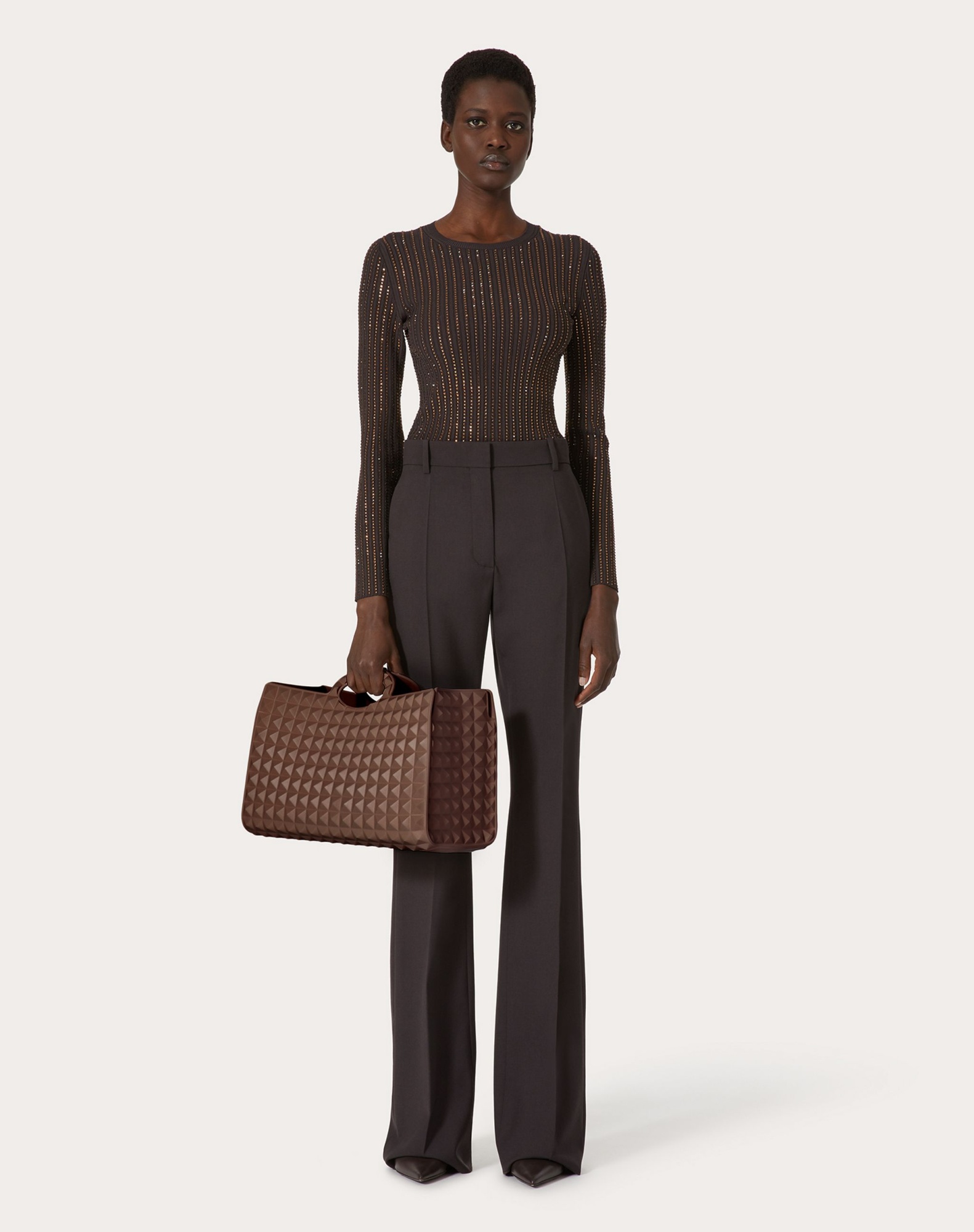 Valentino Le Troisième Shopping Tote Bag In Brown