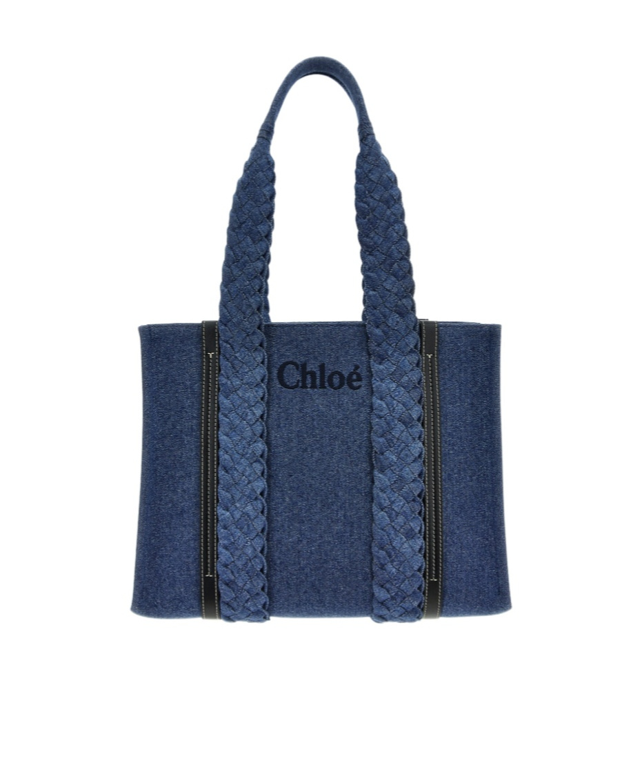 CHLOÉ CHLOÉ WOODY DENIM SMALL TOTE BAG
