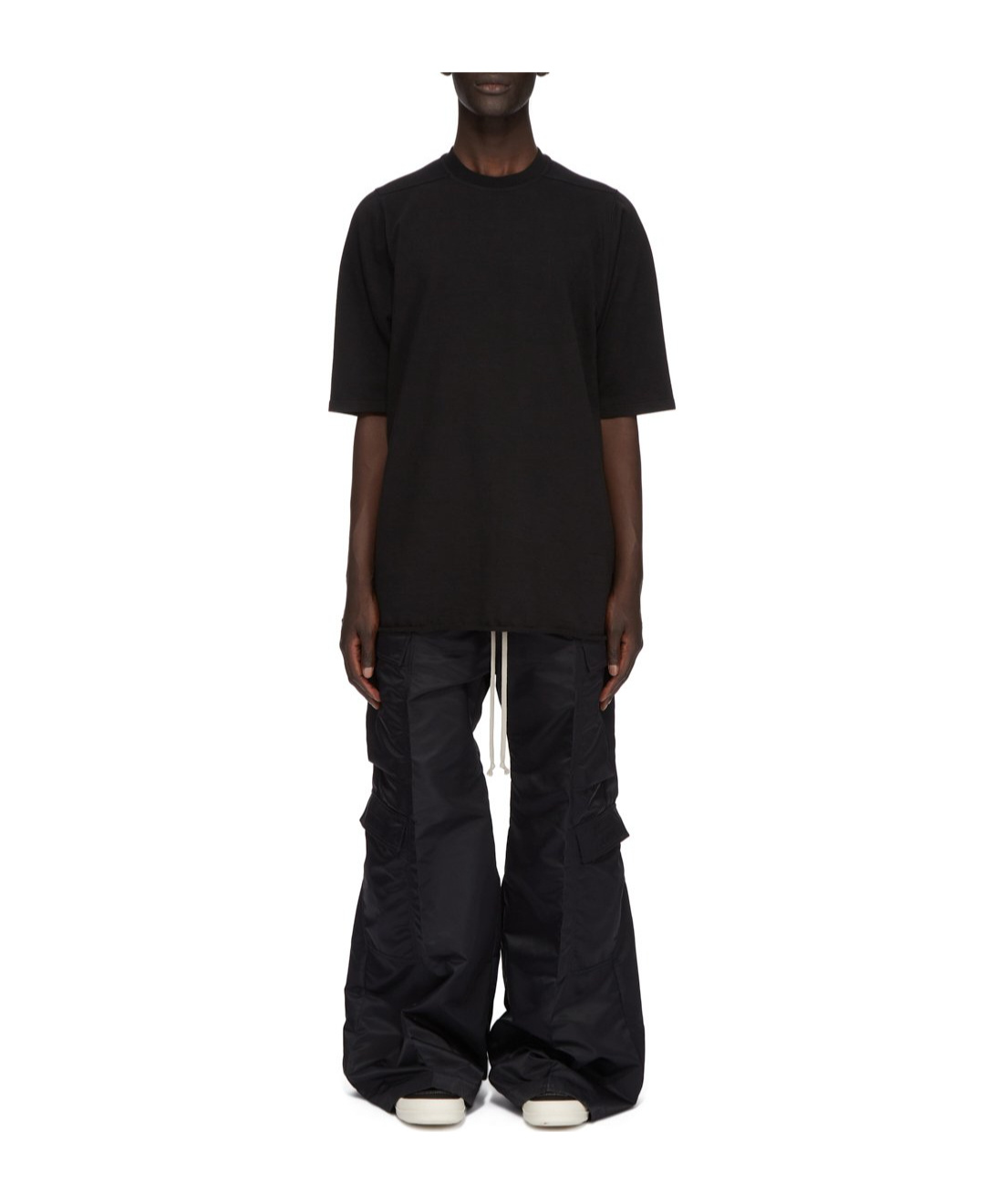 Rick Owens Drkshdw Drkshdw By Rick Owens Oversized Cotton T-shirt With Geometric Design And Relaxed Fit In Black