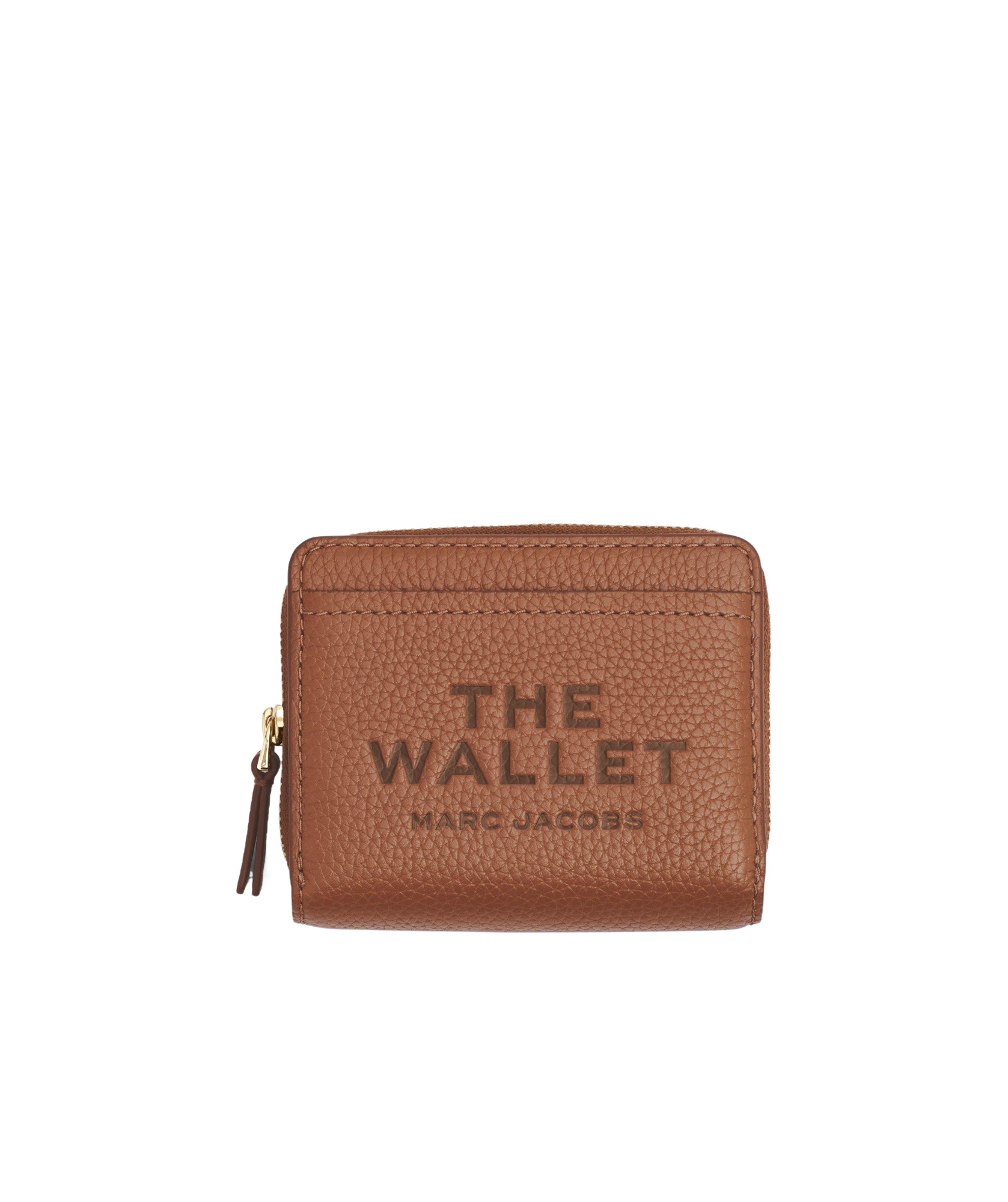 Marc Jacobs Logo Printed Zipped Mini Compact Wallet In Brown