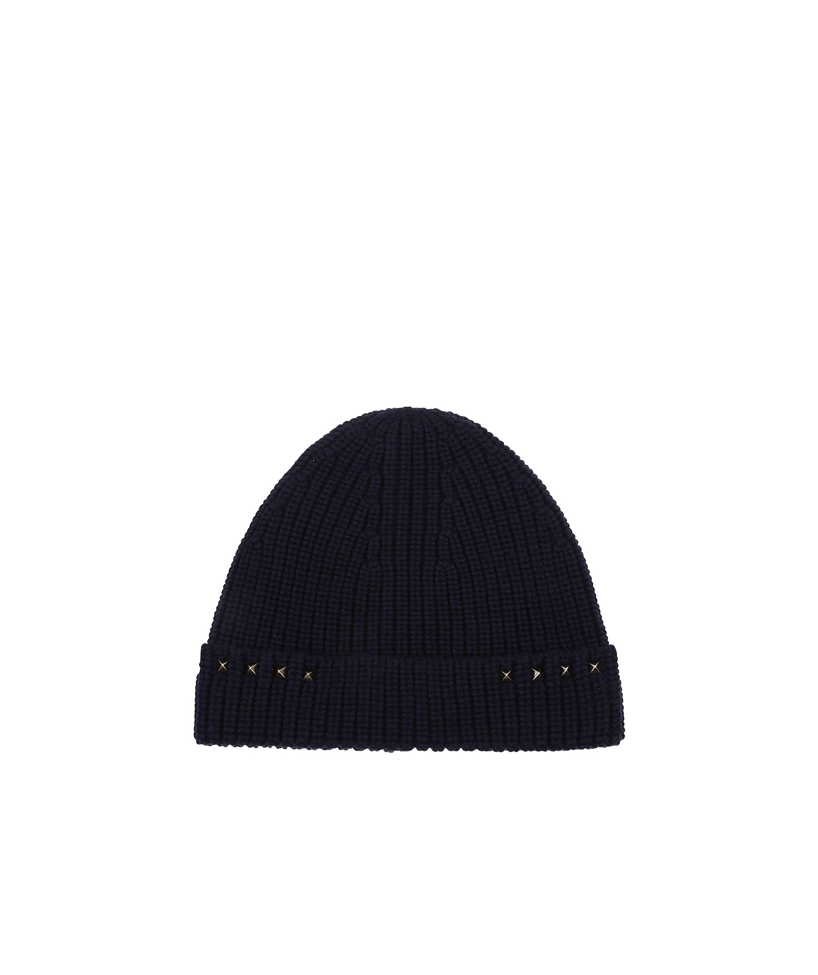Valentino Rockstud Virgin Wool Beanie In Black