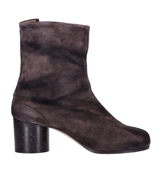 Maison Margiela Ankle Block Heel Round Toe Boots In Black