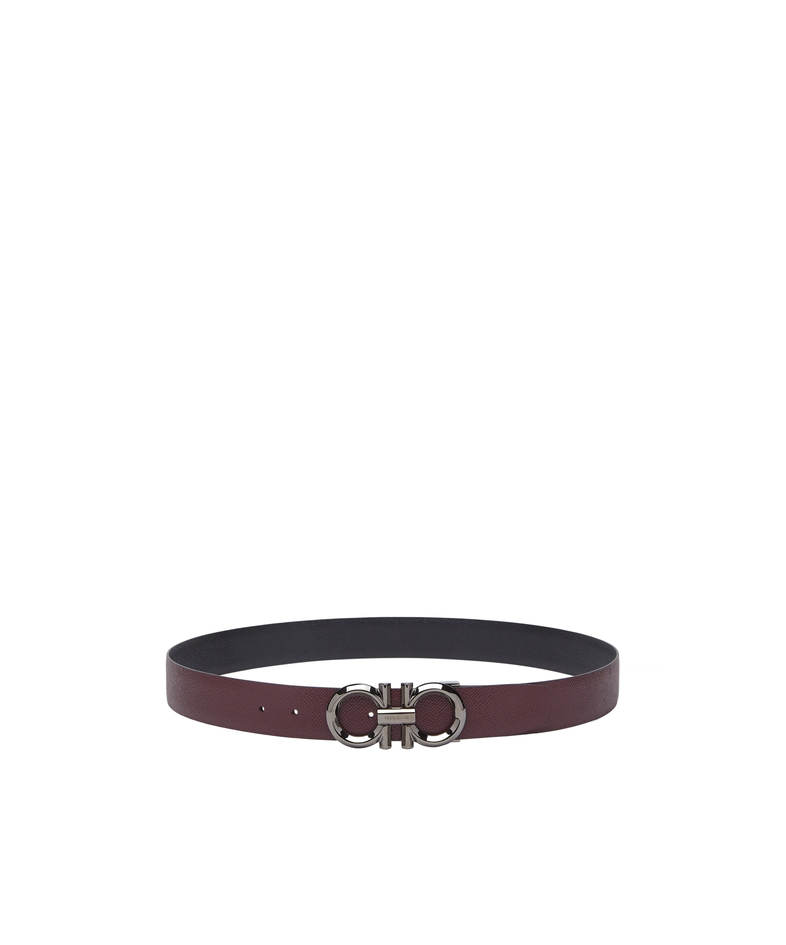 Ferragamo Gancini Reversible Leather Belt In Red