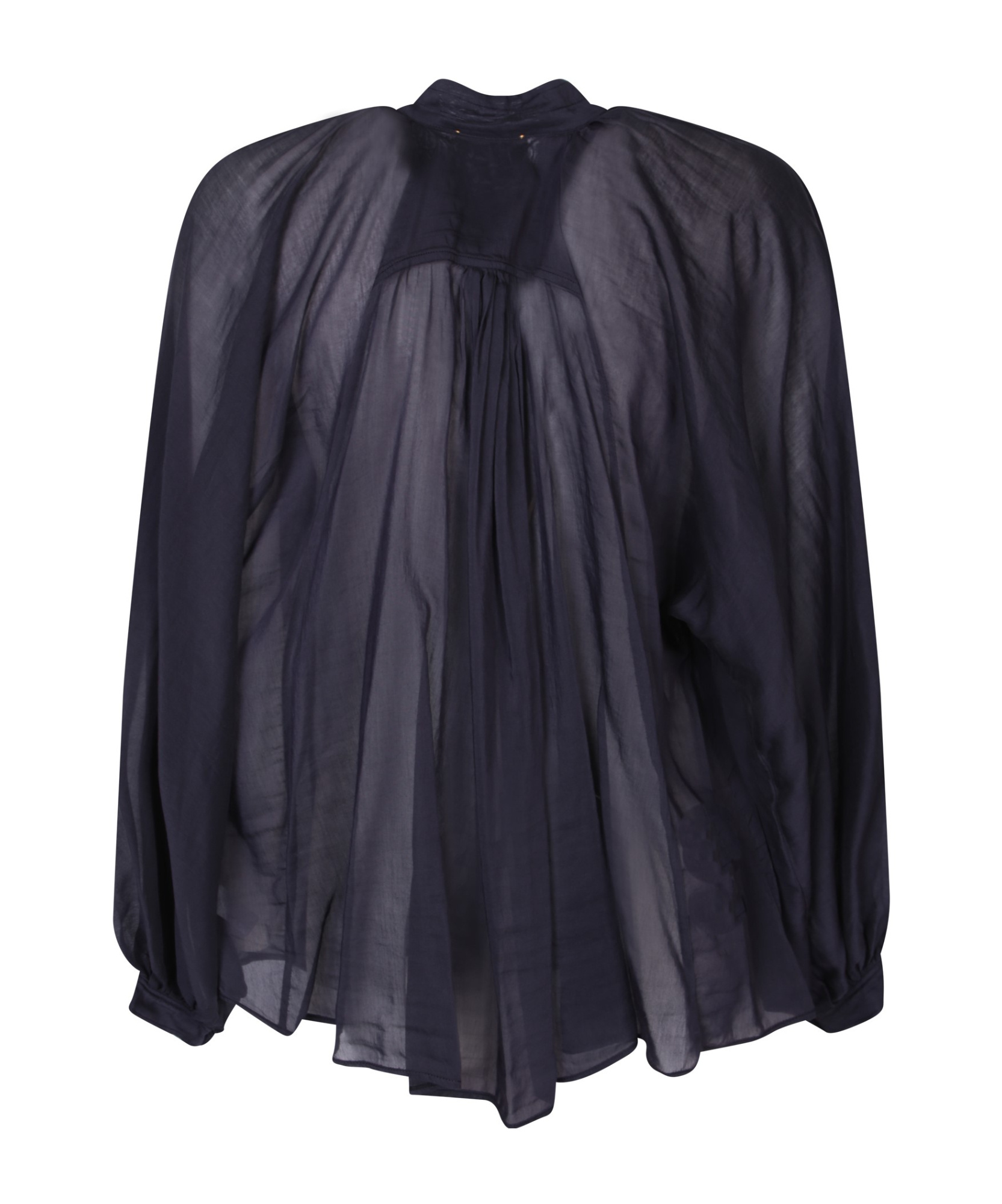 FORTE FORTE TRANSLUCENT COLLARLESS SHIRT