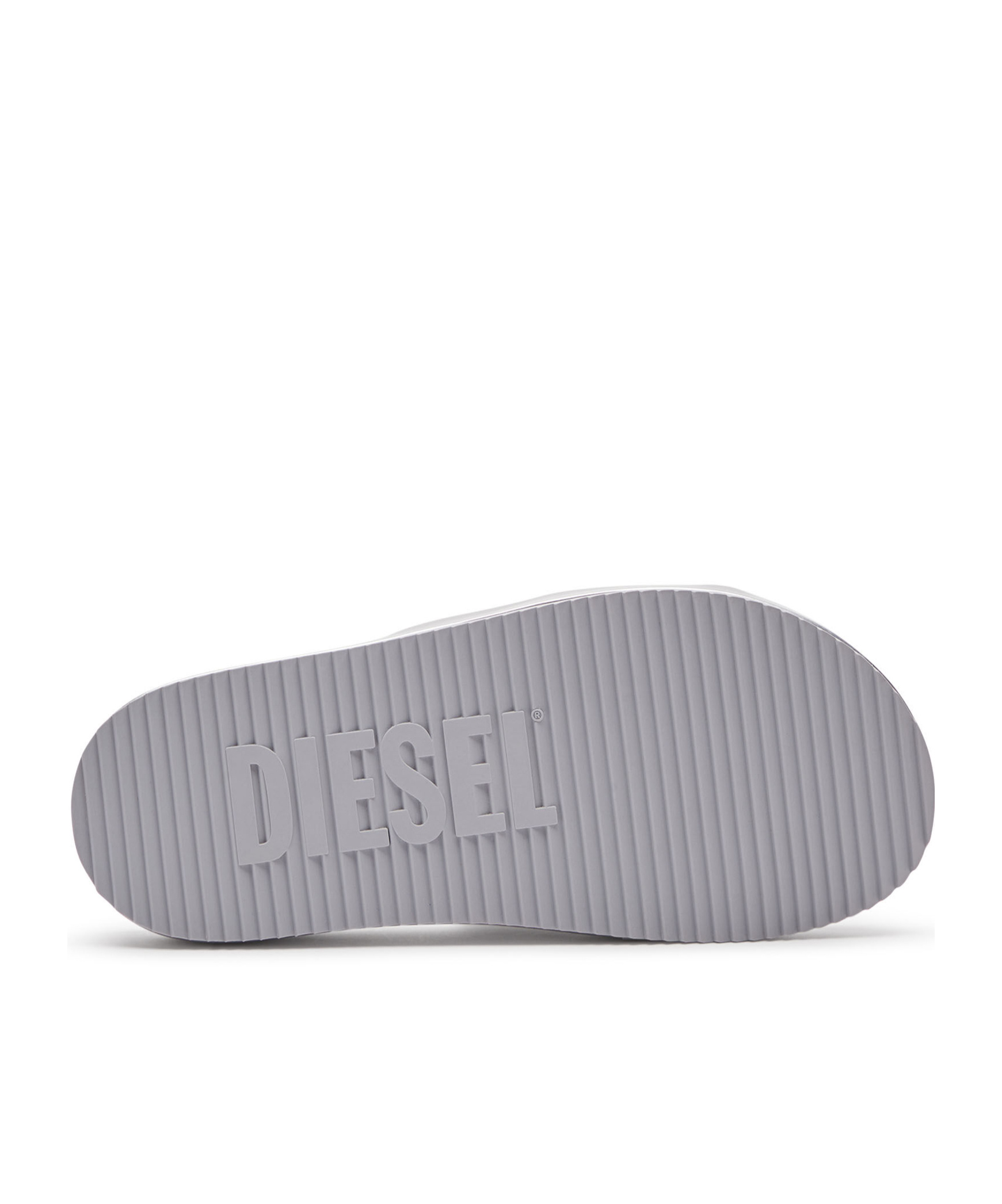 Diesel Oval D Slide Sandal In Gray