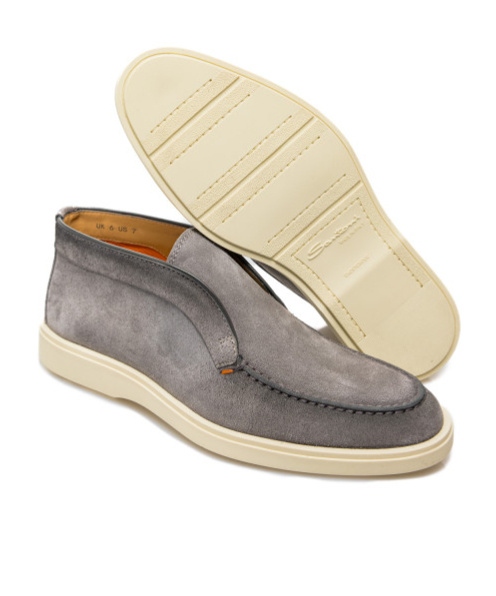 Santoni Round-headed Casual Shoes In Gray