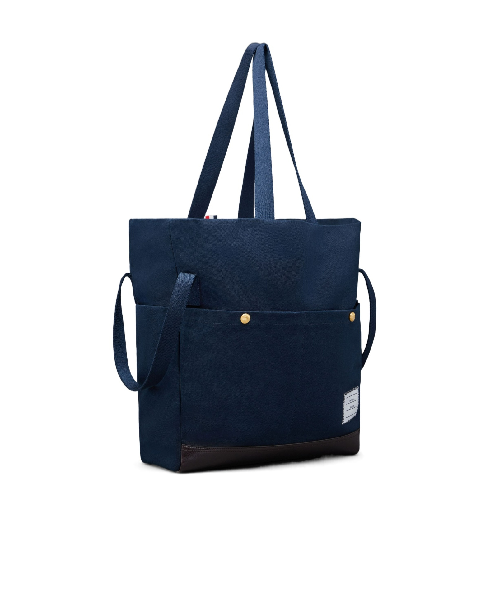 Thom Browne Logo-patch Canvas Tote Bag In Black