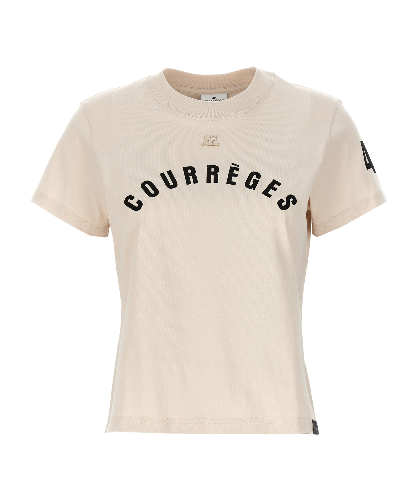 Courrèges Courreges "ac Straight T Shirt With Print In Nude