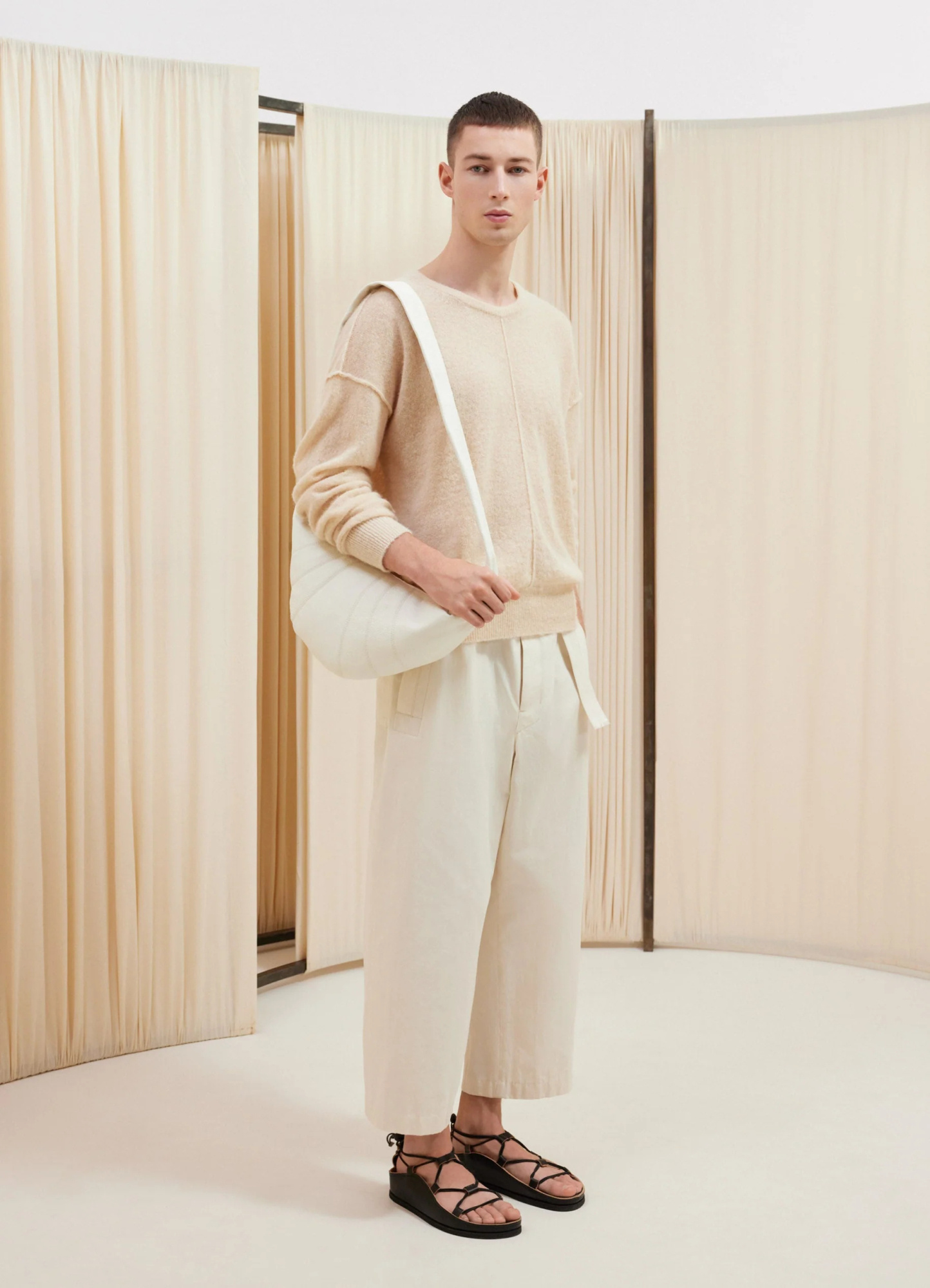 Lemaire Seam-detail Knit Jumper In Nude