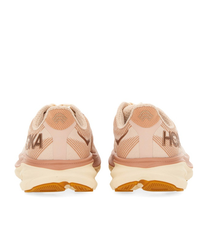 Hoka Pink Clifton 9 Sneakers In Nude