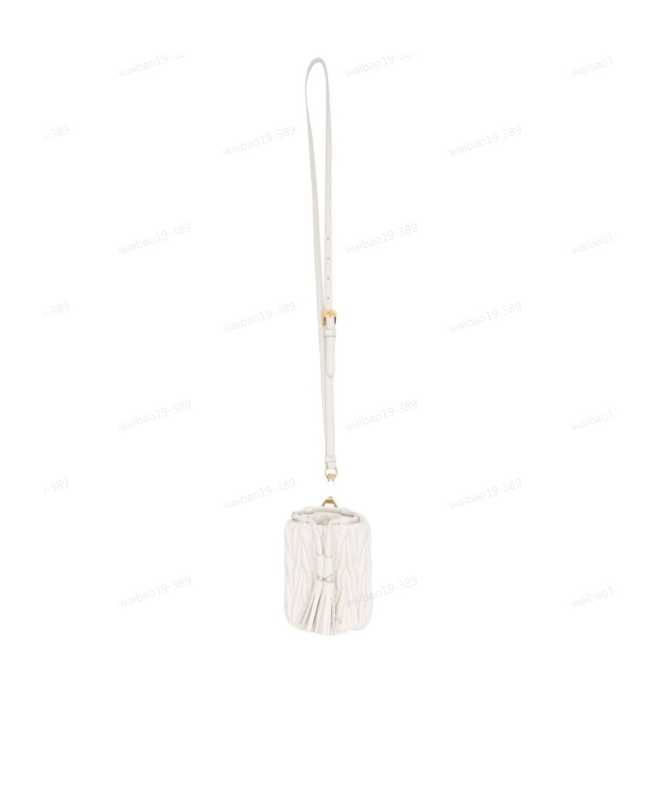 Miu Miu Mini Matelasse Quilted Shoulder Bag In White