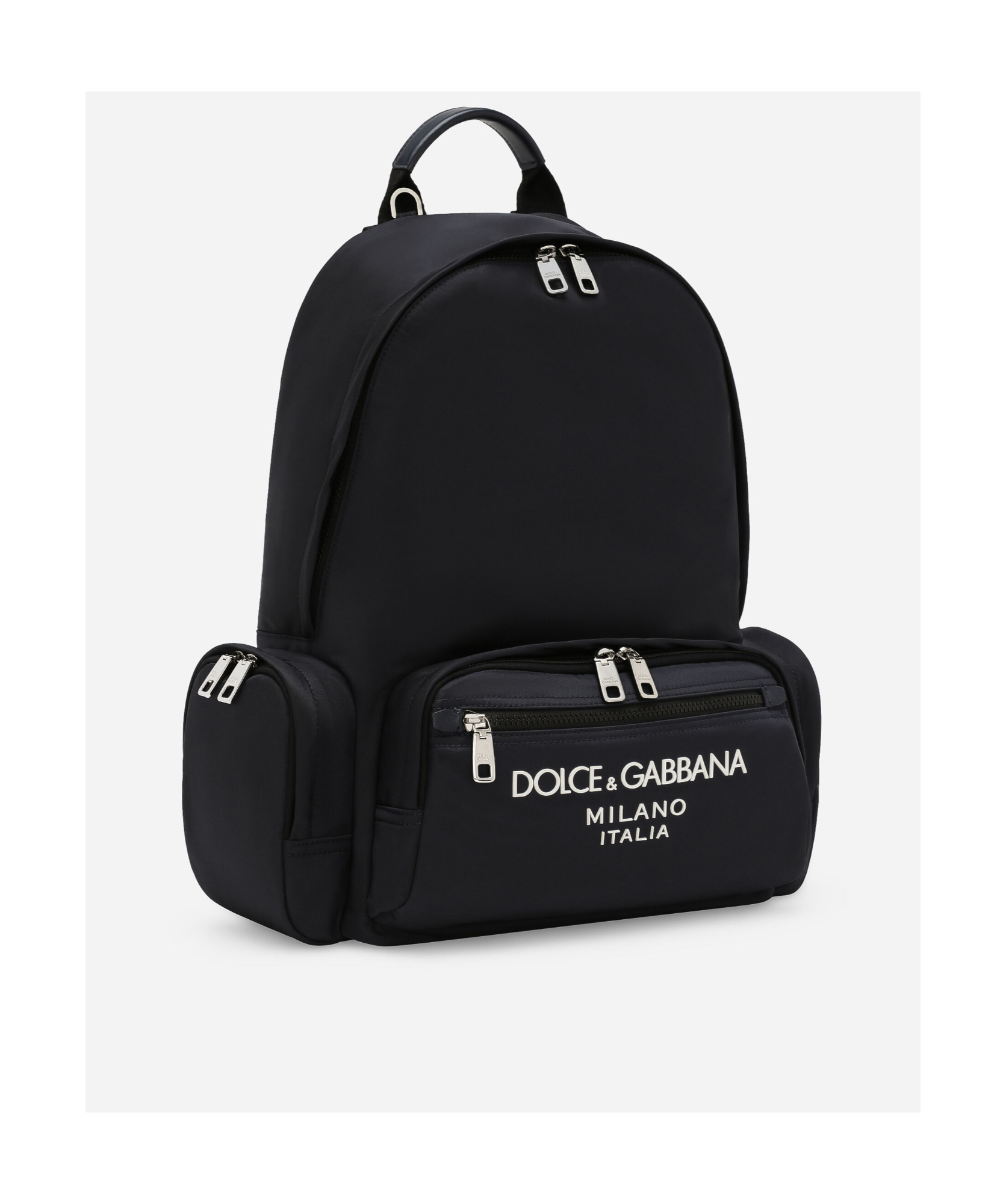 Dolce & Gabbana Nylon Backpack With Logo In Black
