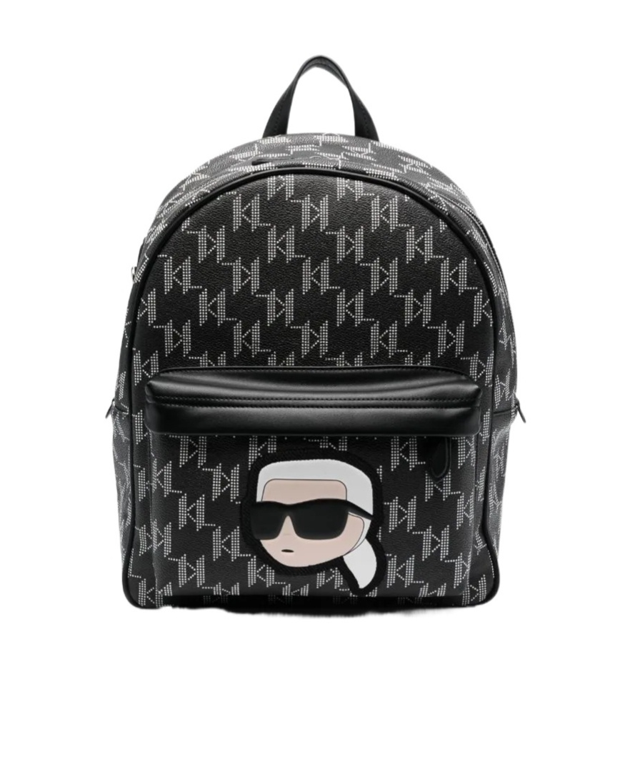 Karl Lagerfeld K/ikonik 2.0 Monogram Backpack In Black