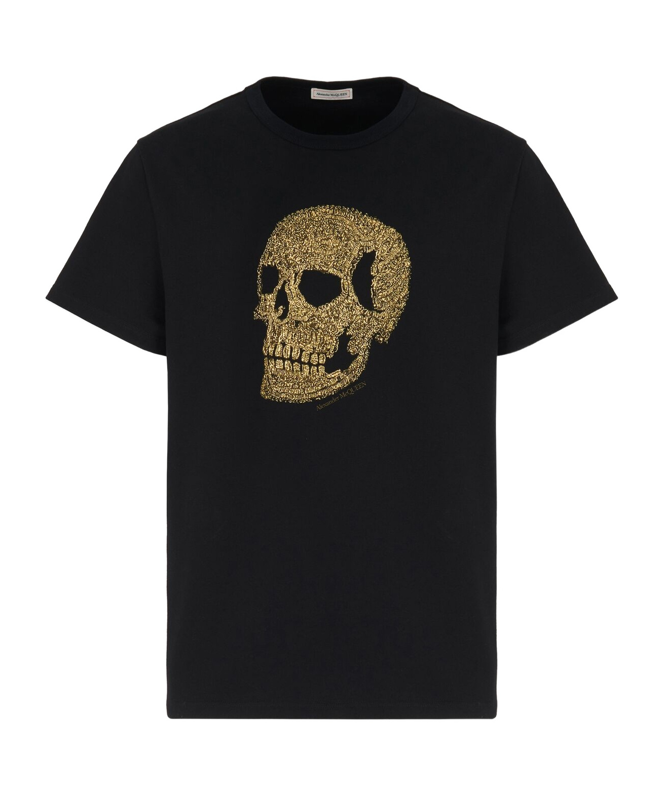 Alexander Mcqueen Skull Embellished Crewneck T-shirt In Black