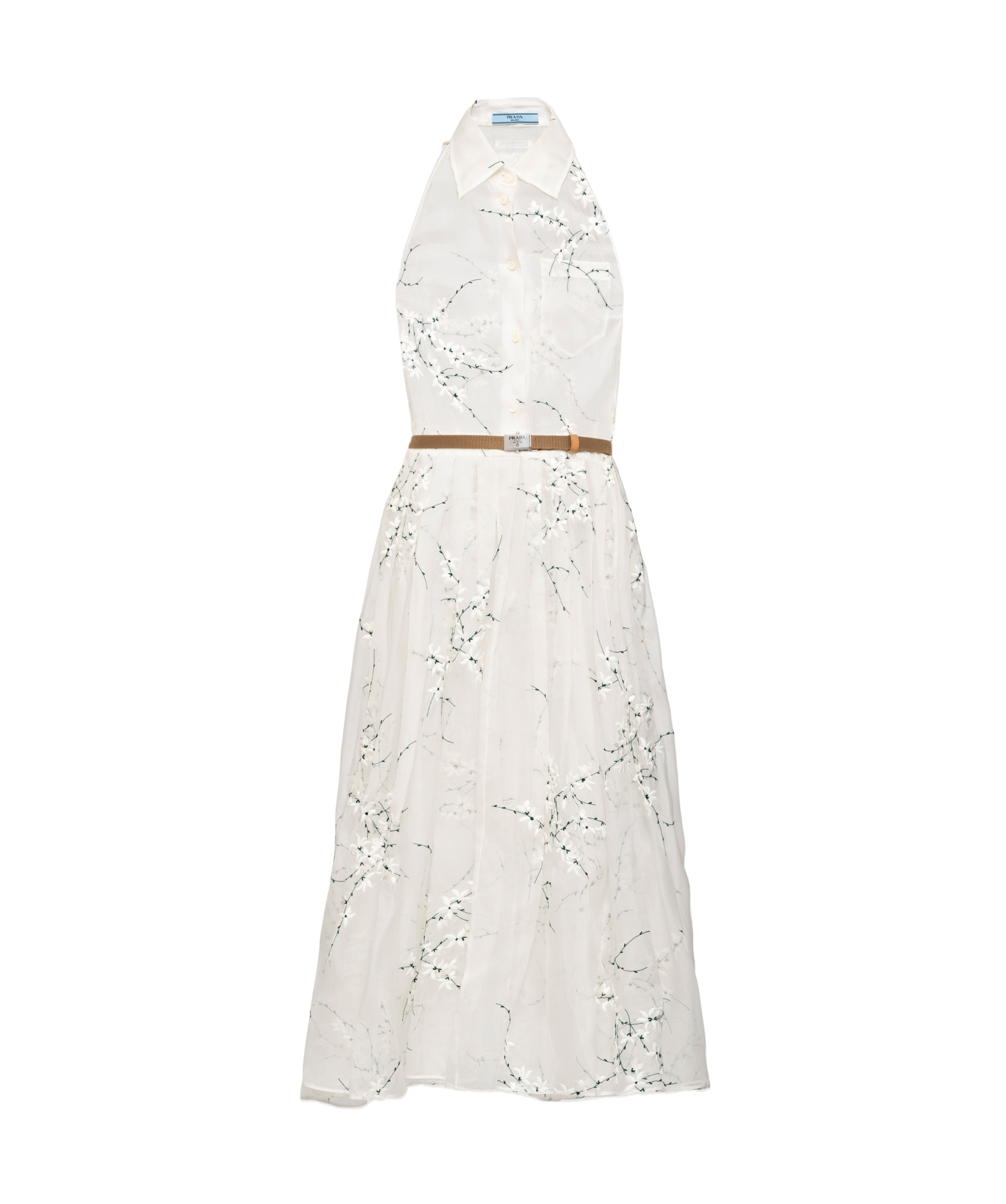 PRADA EMBROIDERED ORGANZA DRESS