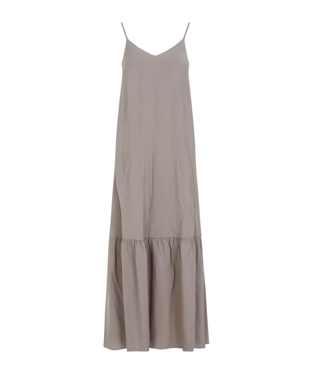 Peserico Habotai Ruffled Modal Maxi Dress