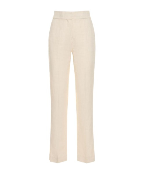 Jacquemus Wide-brimmed High-waisted Casual Pants In White