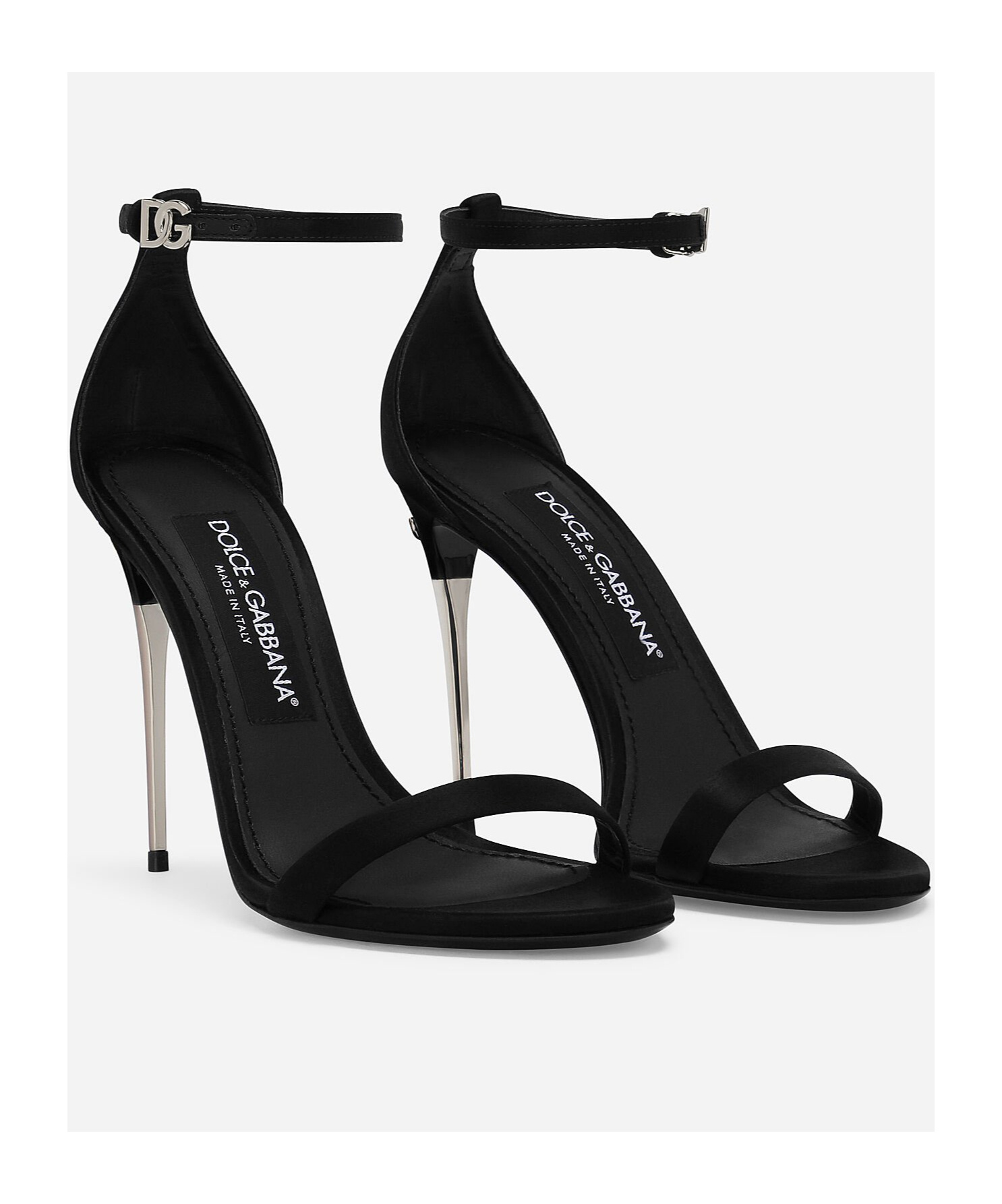 Dolce & Gabbana Keira 105mm Leather Sandals In Black