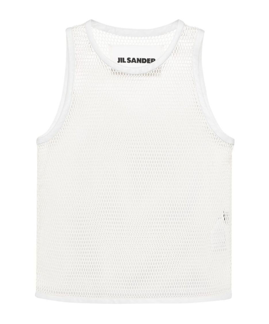 Jil Sander Open-knit Tank Top In White