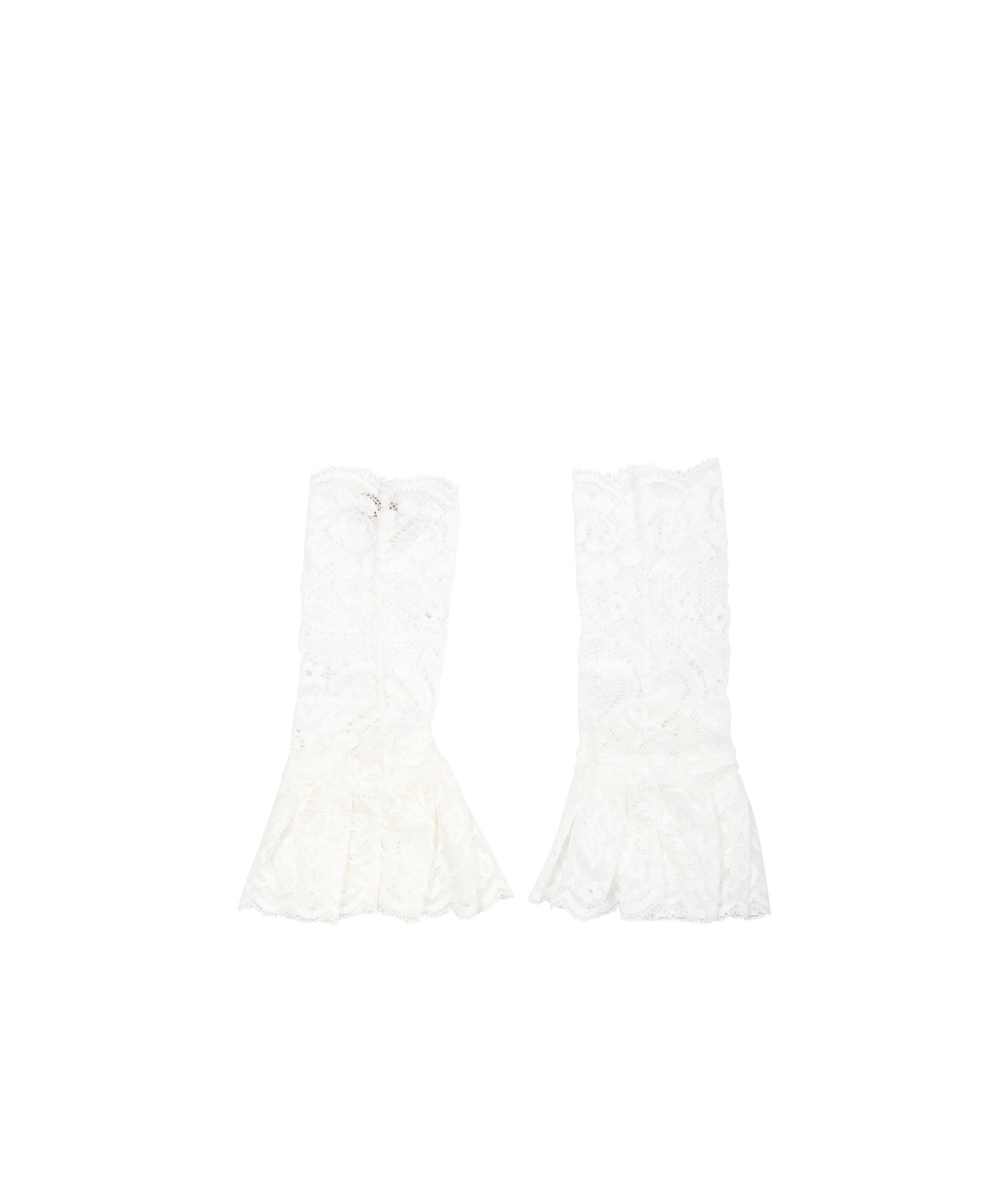 Shop Monnalisa Ruffle Lace-embroidery Gloves In White