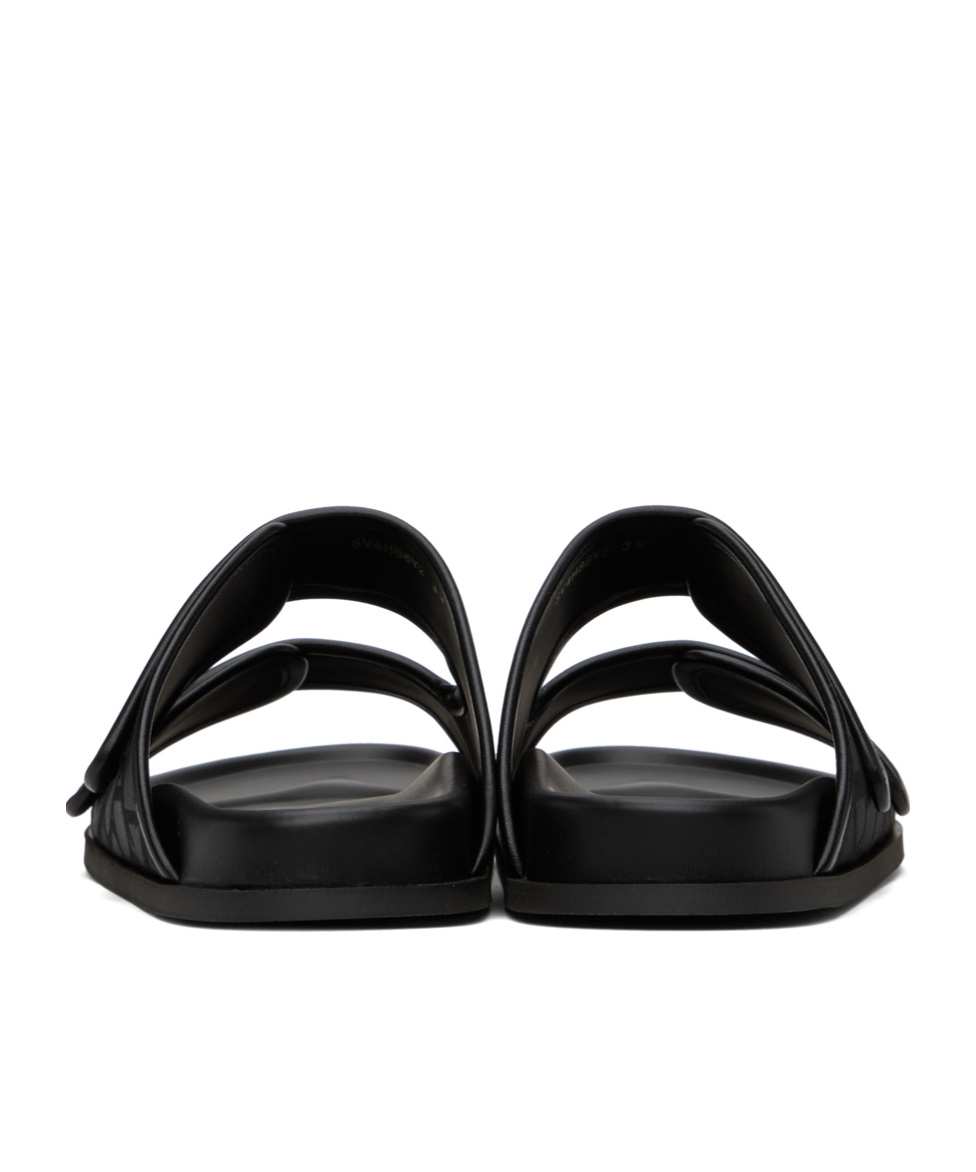 Valentino Black Iconographe Monogram Canvas Slides In Black
