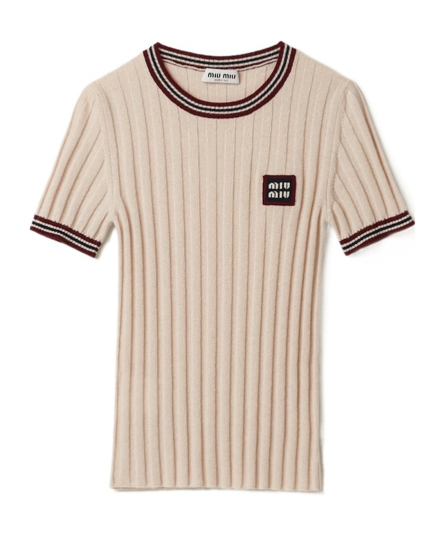 Miu Miu Cashmere Sweater In Neutral