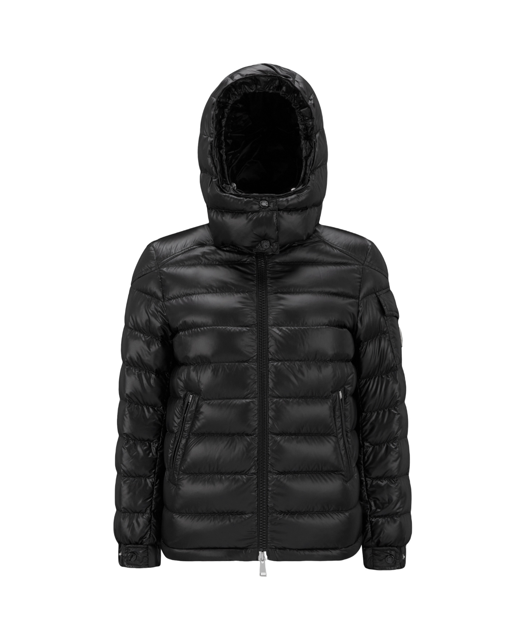 Moncler Bady Hooded Short Down Jacket Black In Black