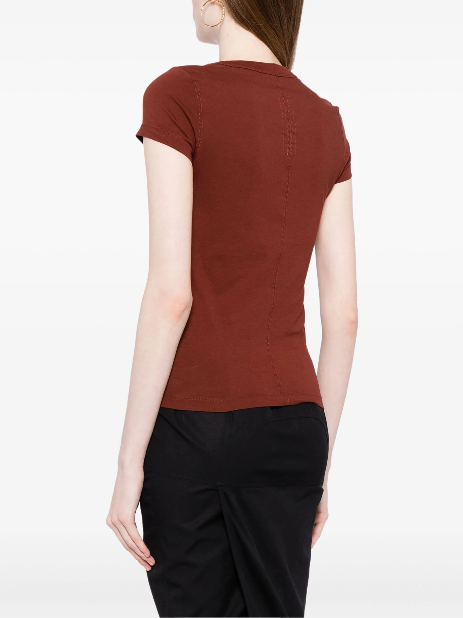 Rick Owens Woman T-shirt Brick Size 12 Cotton In Burgundy