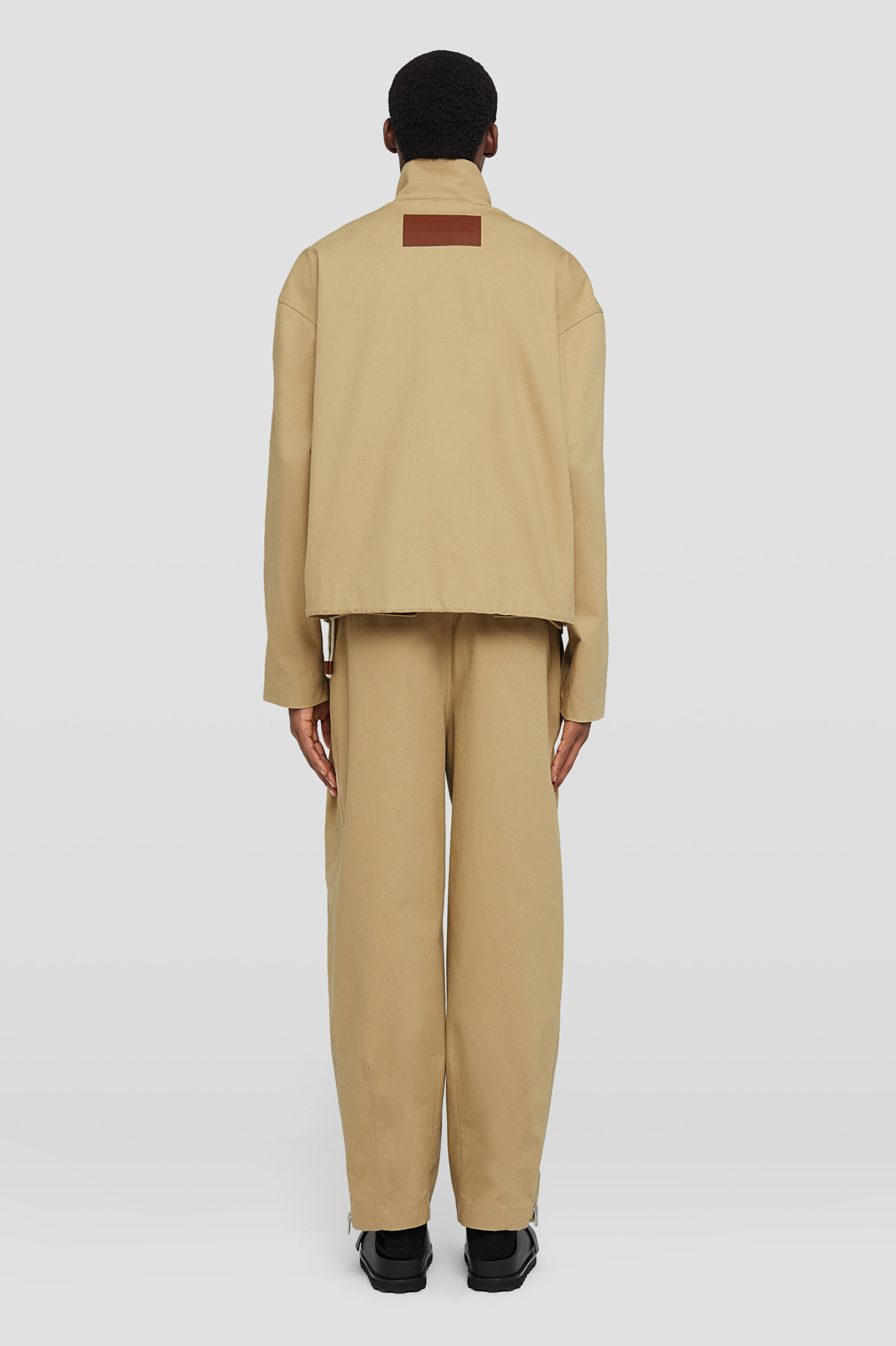 Jil Sander Belted Wide-leg Trousers In Nude
