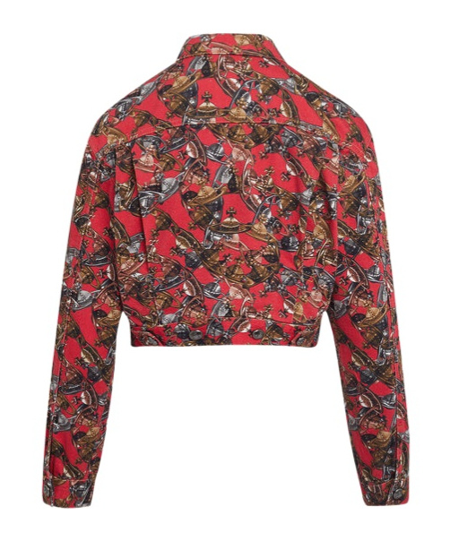 Vivienne Westwood Marlene Orb Logo-print Jacket In Brown