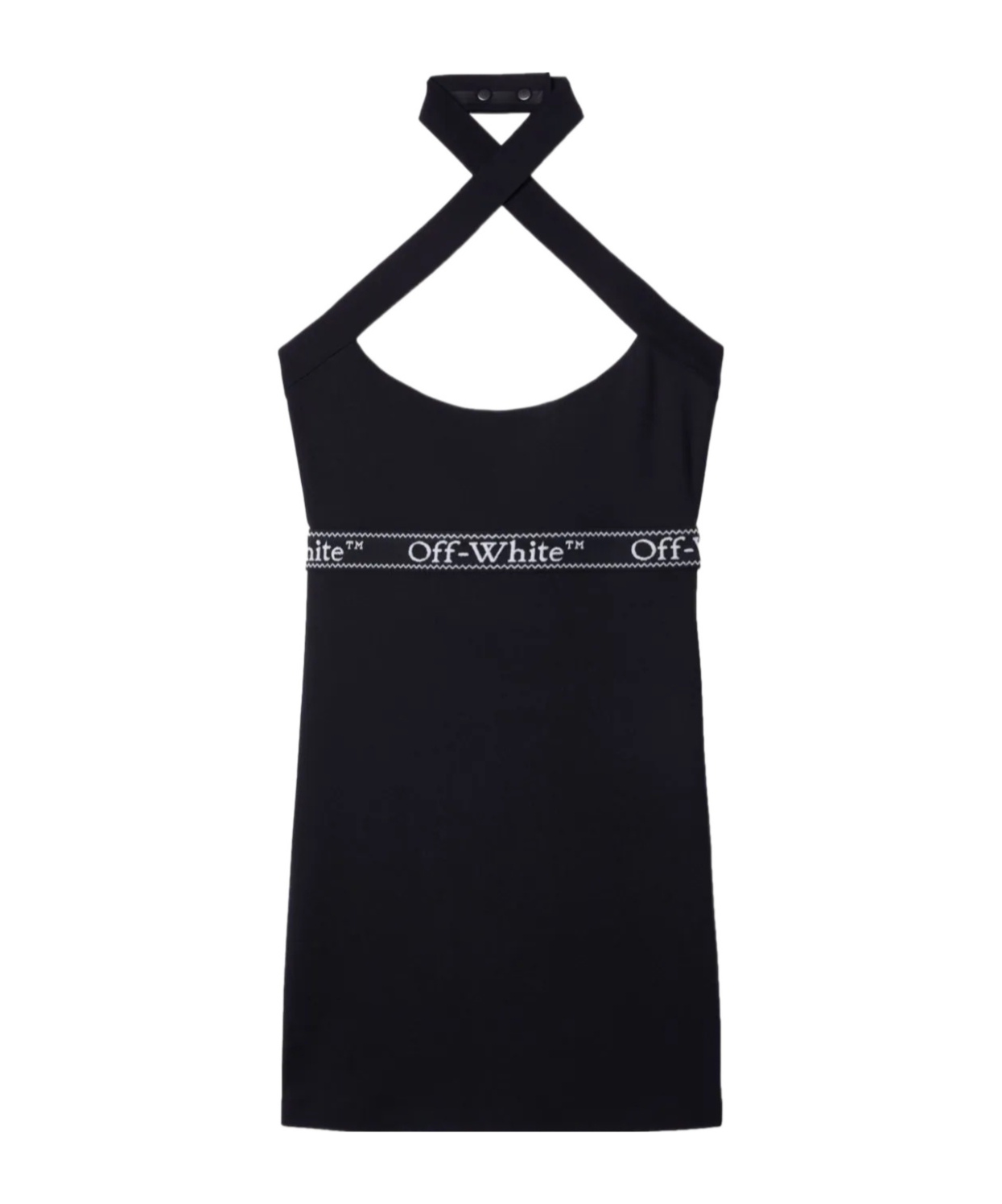 Off-white Off White Mini Dress With Logo Band In Black