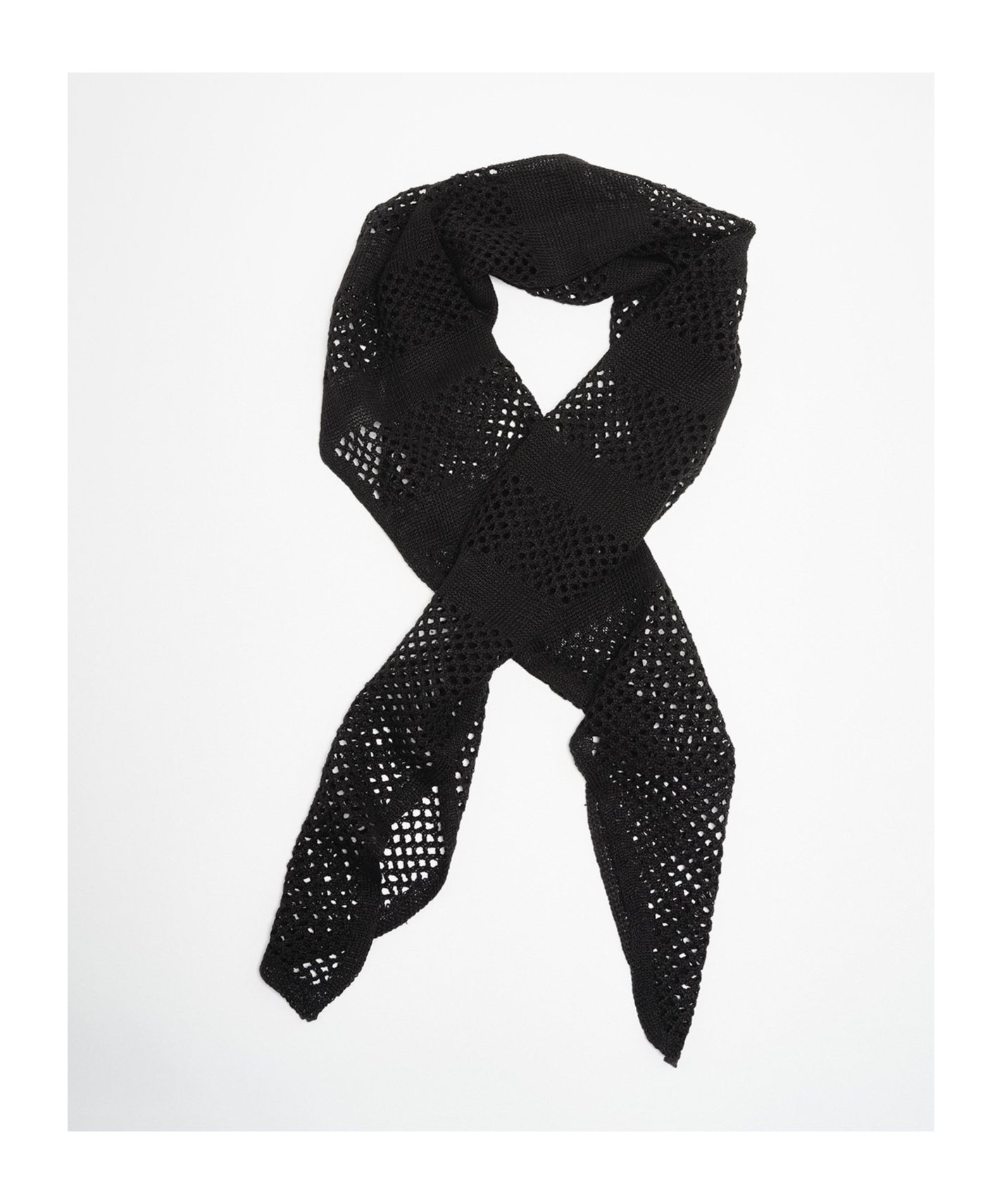 Our Legacy Triangle Open-knit Scarf In Black