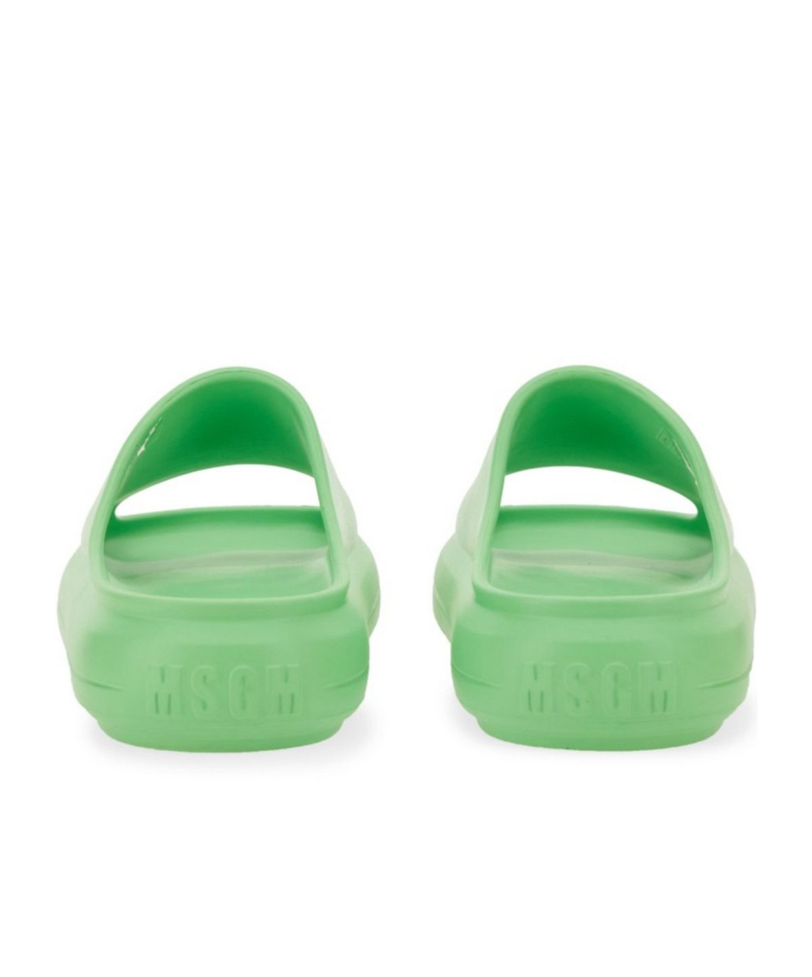 Msgm Debossed-logo Slides In Green