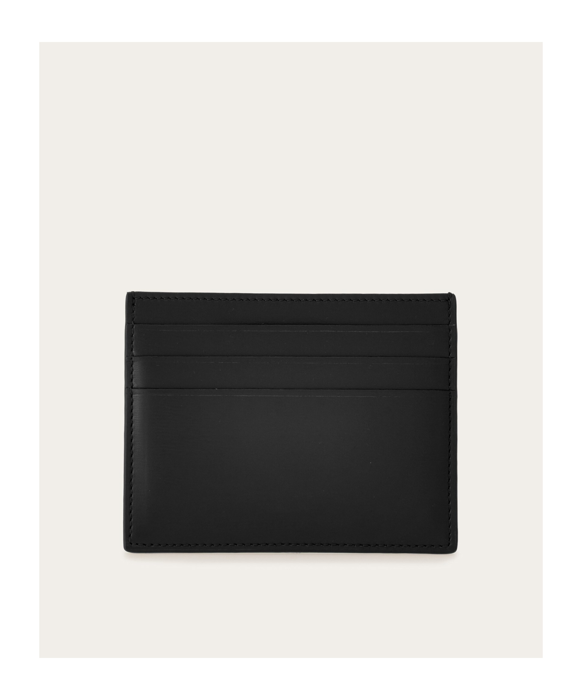 Ferragamo Palmellato Leather Credit Card Case In Black