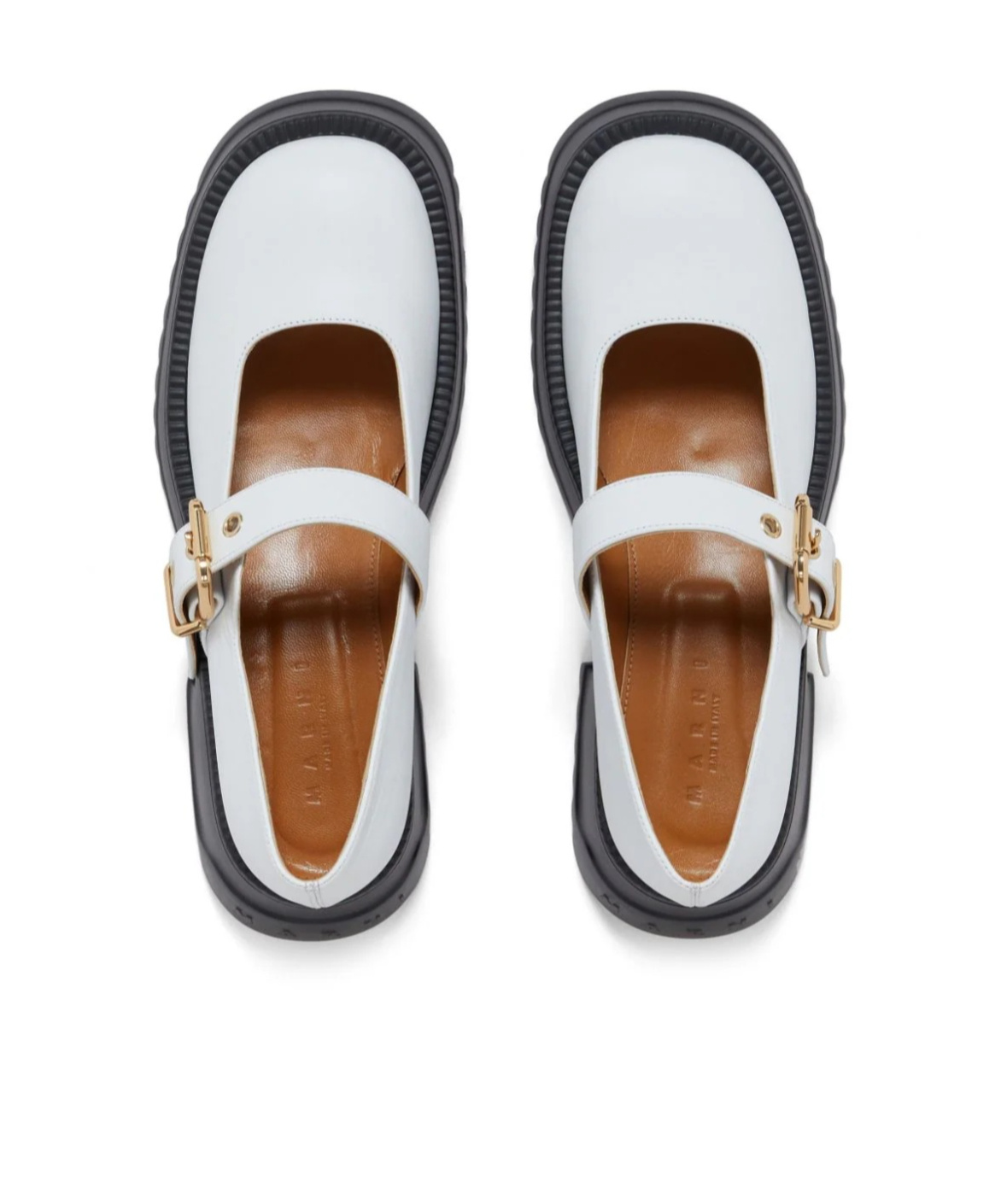 Marni 20mm Mary Jane Leather Shoes In White