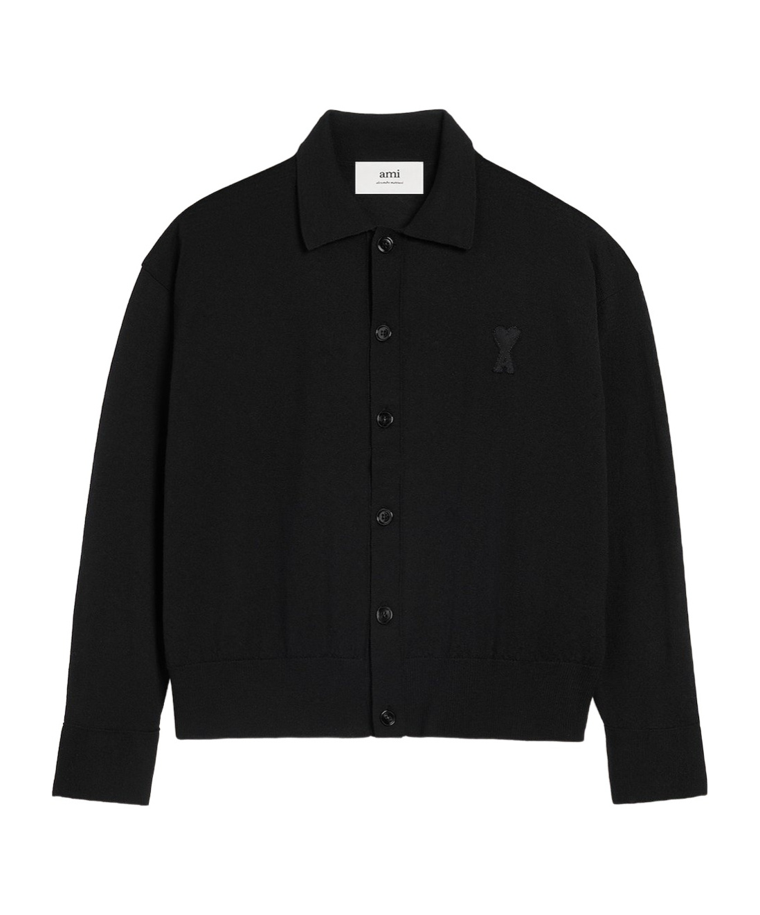 Ami Alexandre Mattiussi Ami Paris Long-sleeved Button-up Cardigan In Black