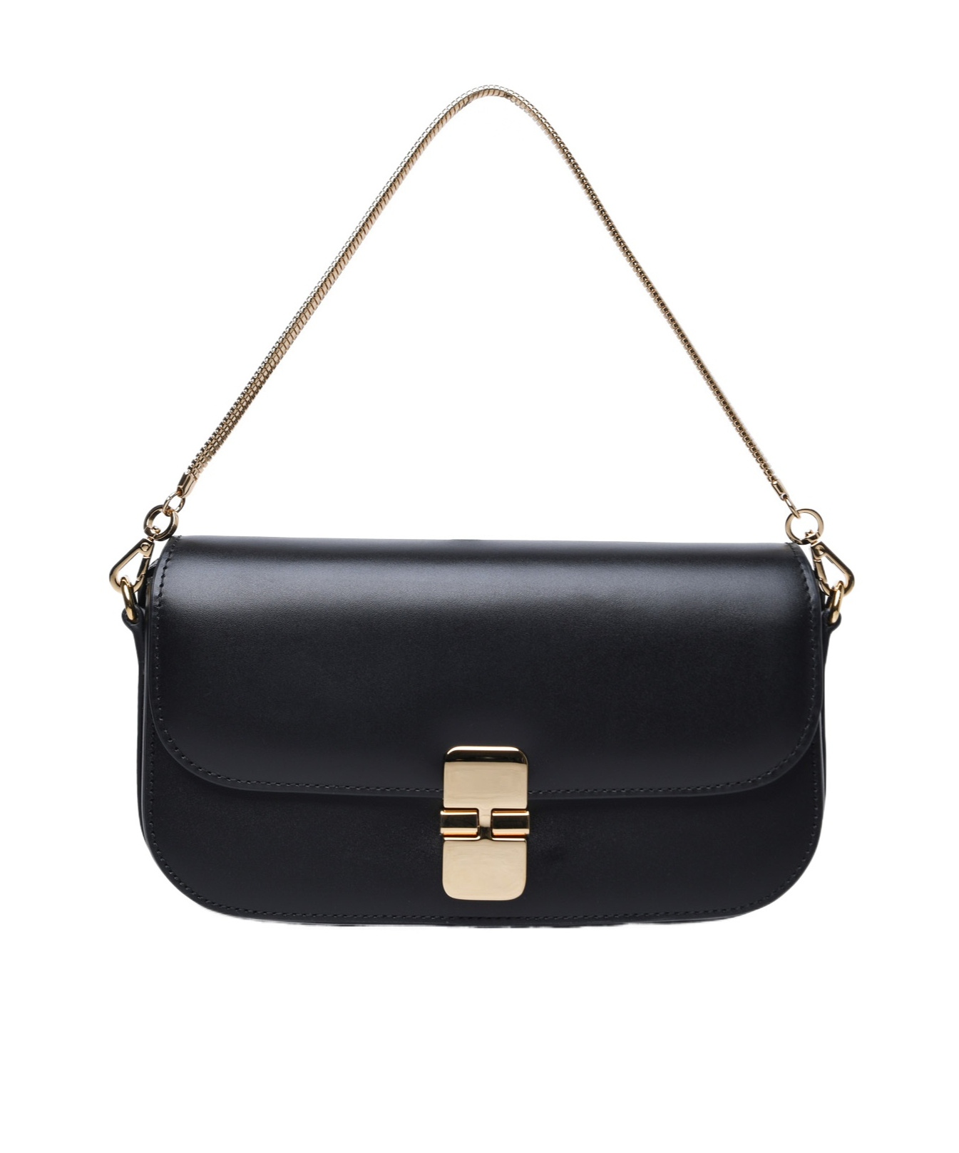 Shop Apc Grace Chaine Leather Clutch Bag In Black