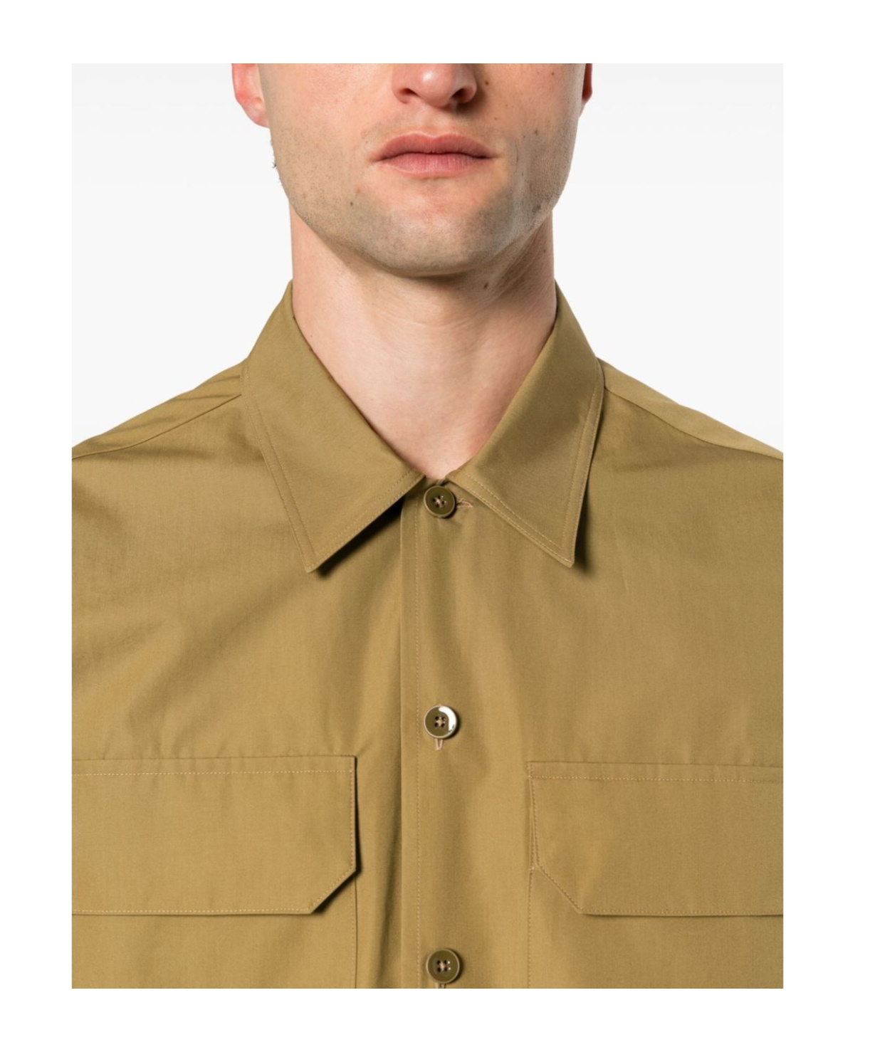 Jil Sander Short-sleeve Cotton Shirt In Nude