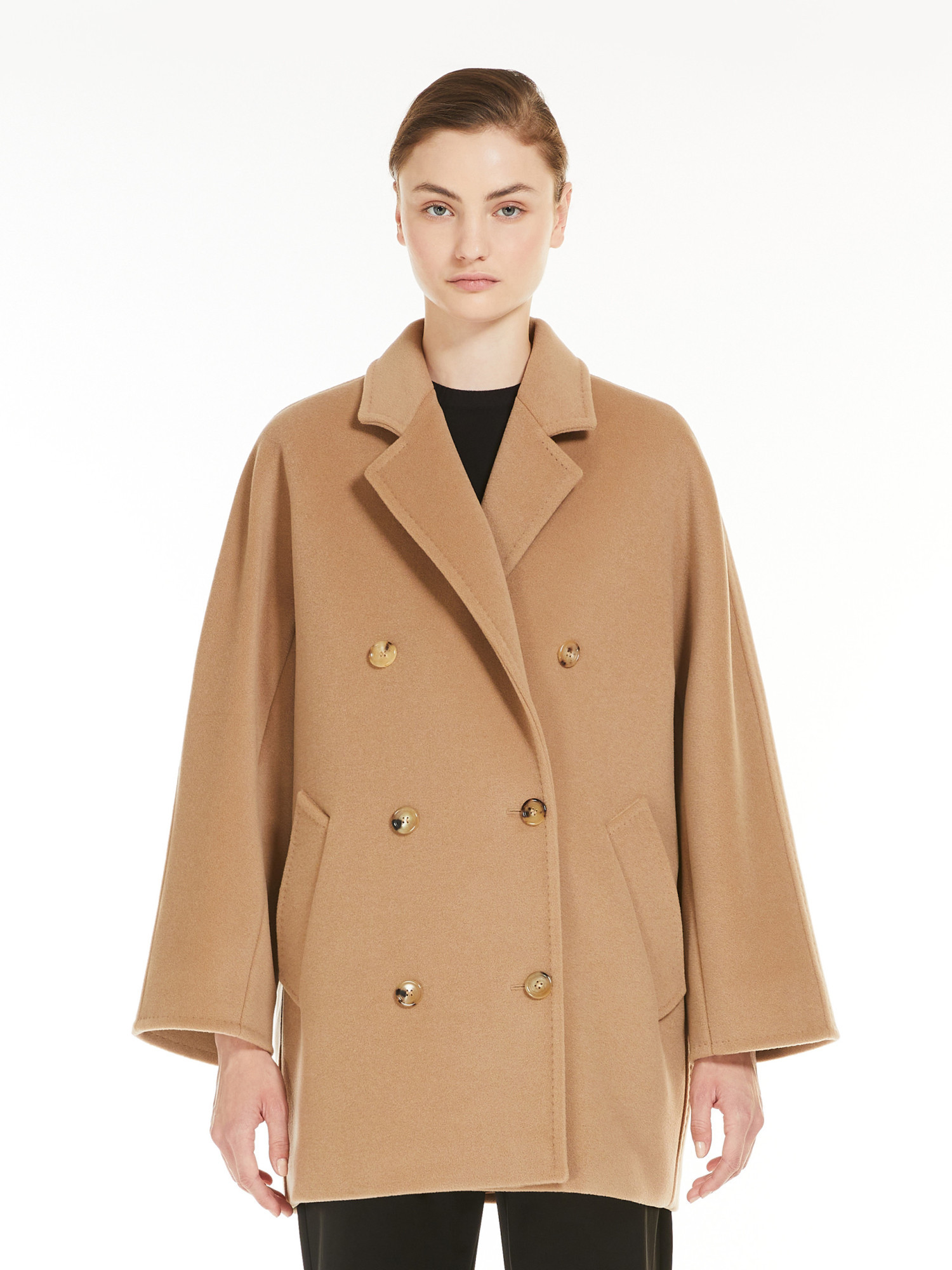 Max Mara Womens Camel Rebus Notch-lapel Relaxed-fit Wool And Cashmere Coat In Nude