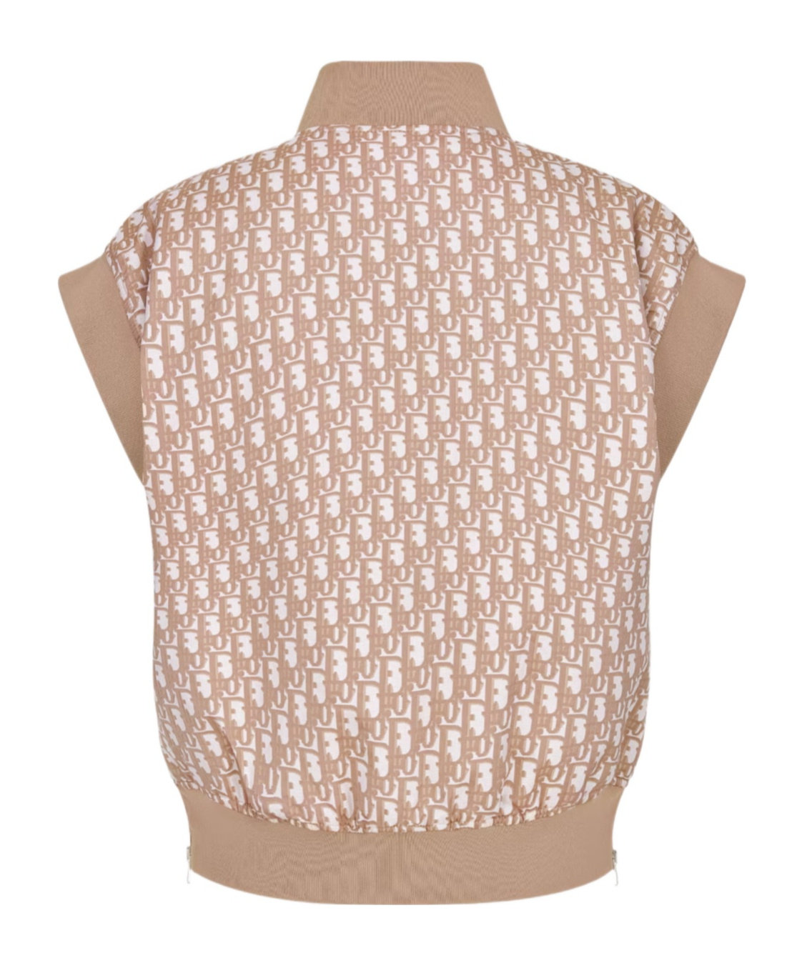Dior Zipper Sleeveless Vest In Nude