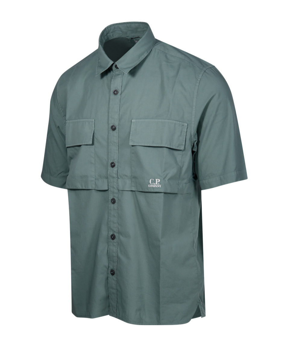 C.p. Company A Short Sleeved Shirt In Green