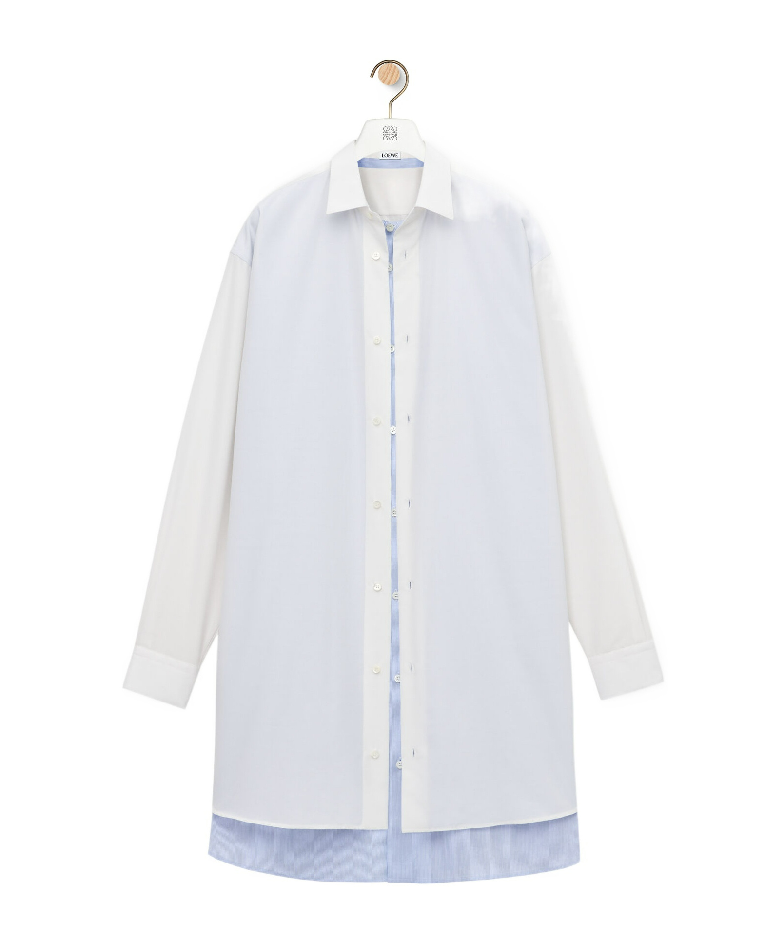 Loewe Layered Poplin Shirt Dress In White