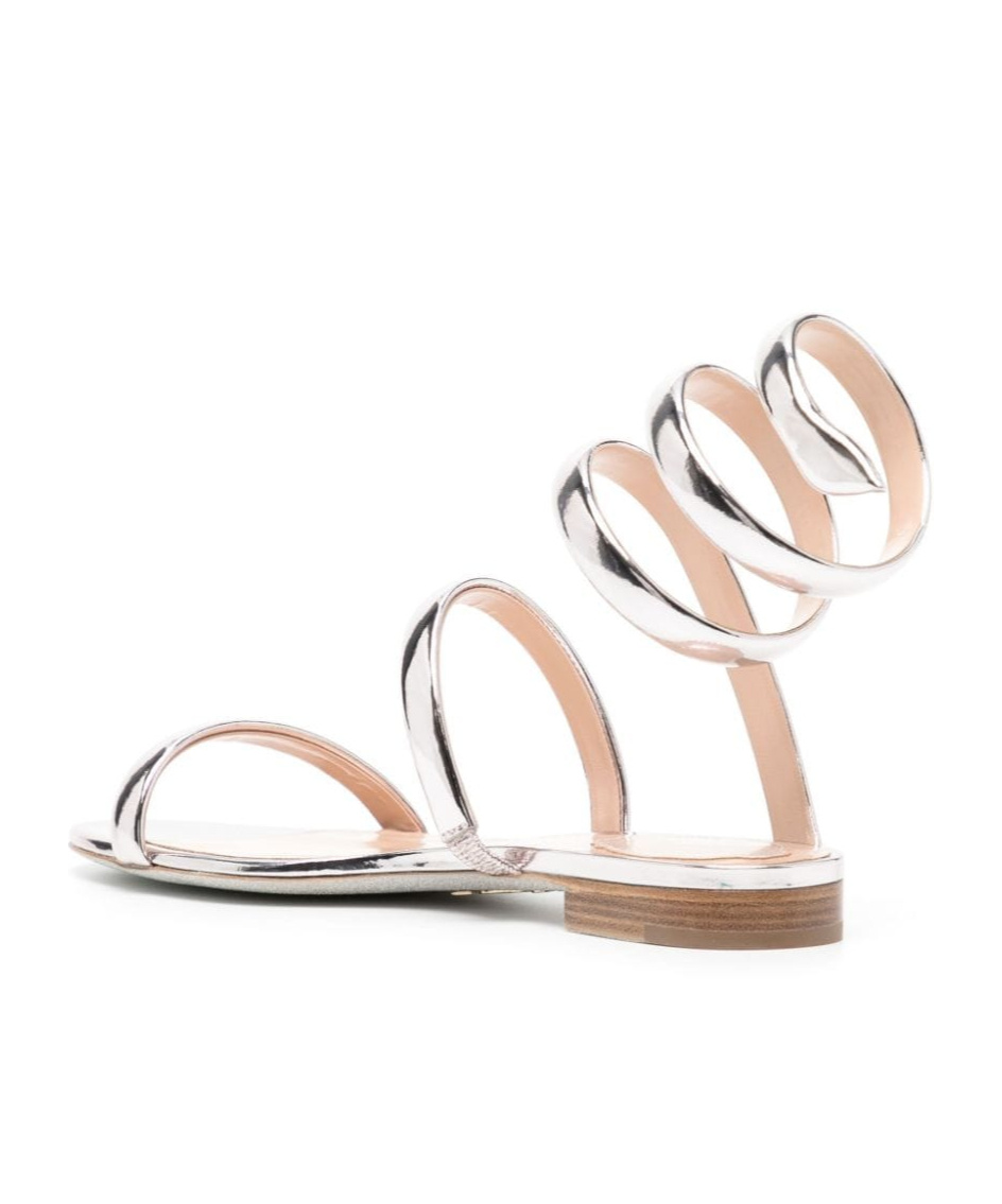 René Caovilla Serpente Metallic-finish Sandals In Multi