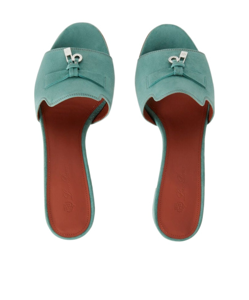 Loro Piana Suede Open-toed High-heeled Sandals In Multicolor