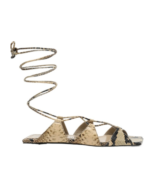 Attico Reneè Leather Sandals In Nude